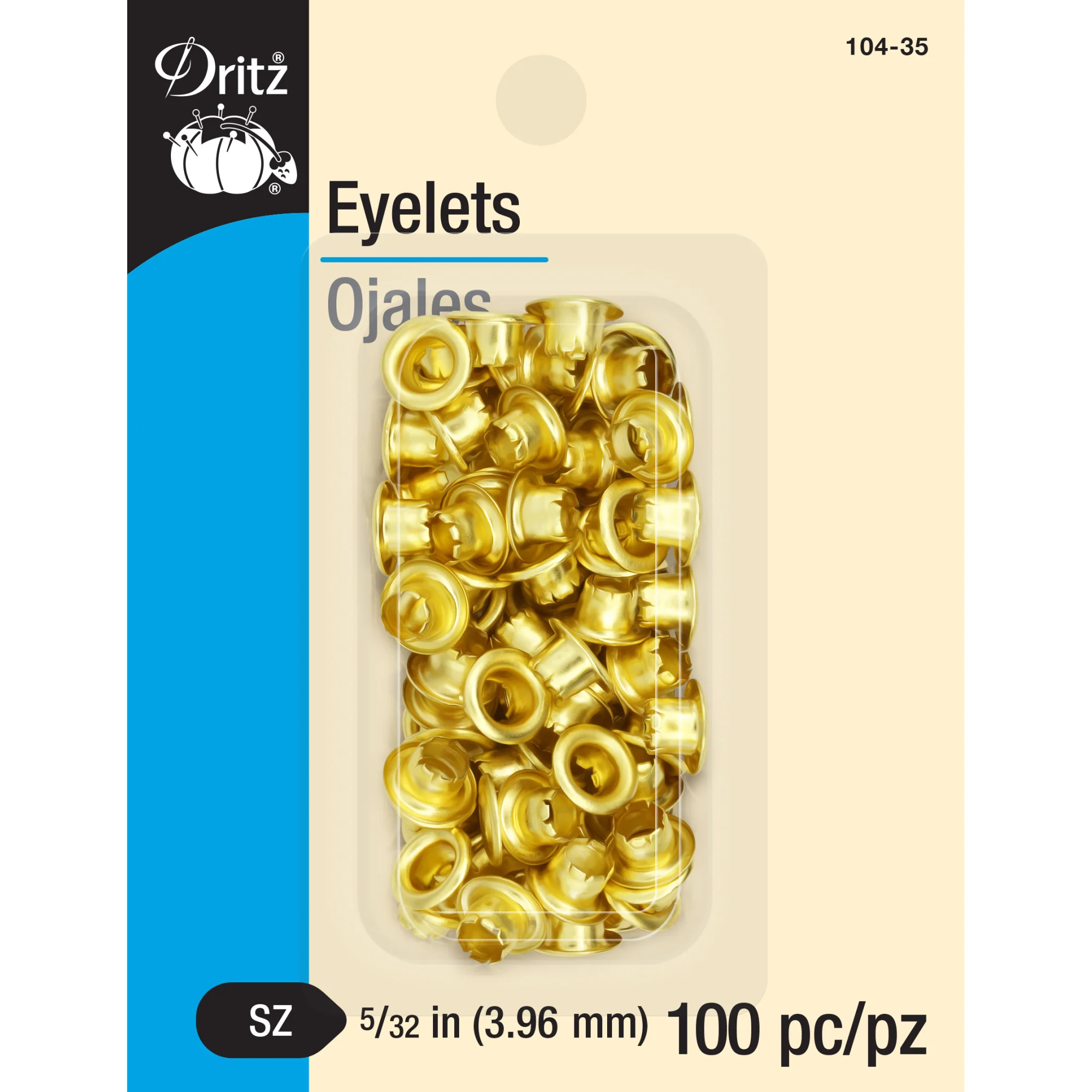 5/32" Eyelets, 100 pc, Brass