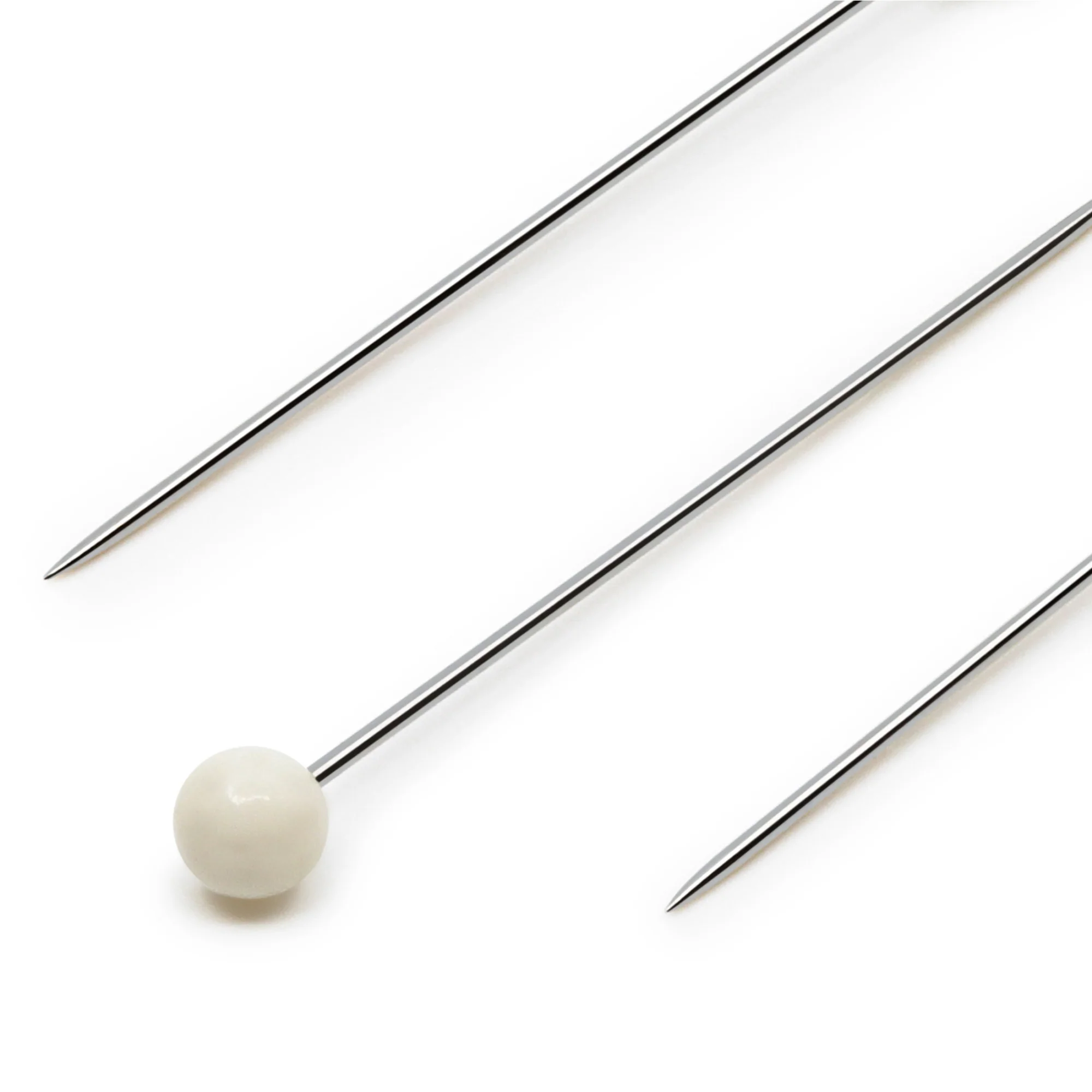 1-1/2" Long Color Ball Pins, White, 250 pc - Image 2