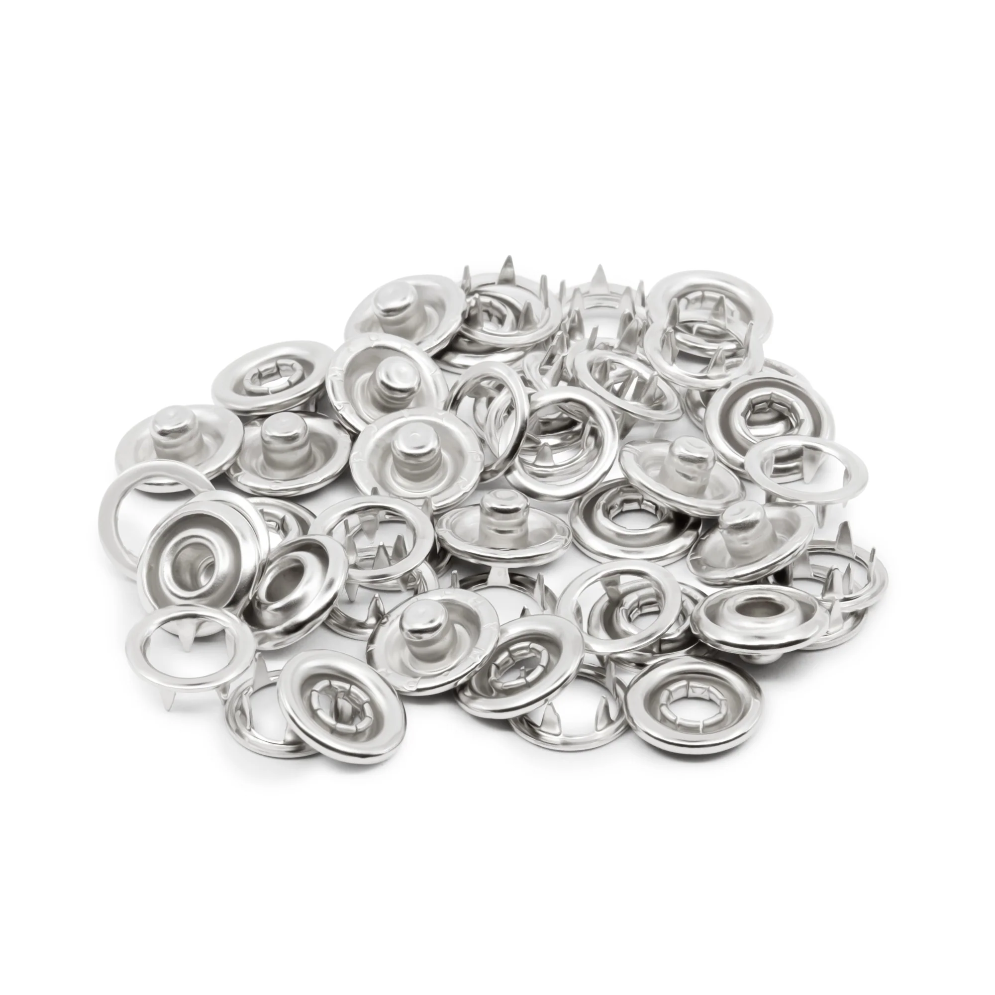 7/16" Snap Fasteners, 12 Sets, Nickel - Image 5