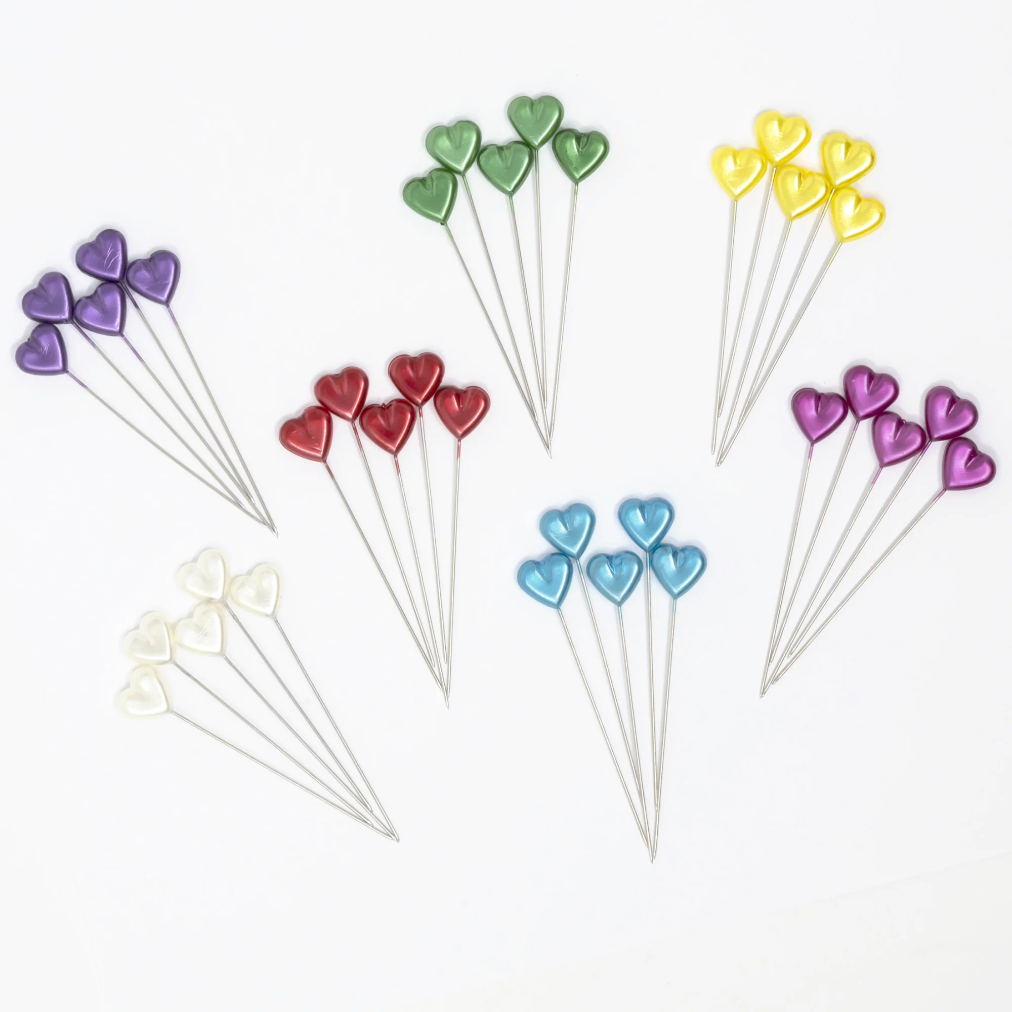 2-1/8" Heart Pearlized Pins, Assorted, 35 pc - Image 5