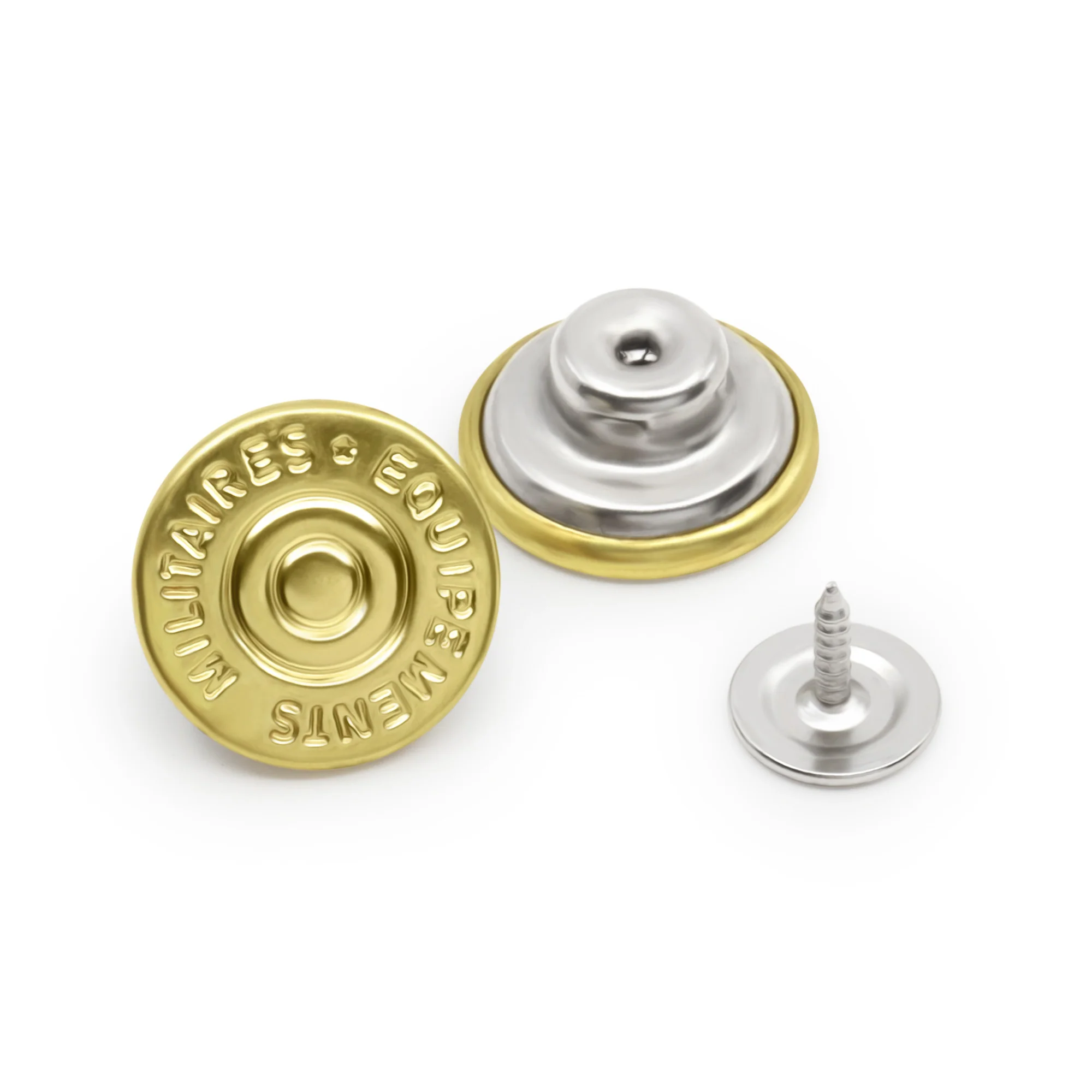 5/8" Dungaree Buttons, 4 pc, Gold - Image 3