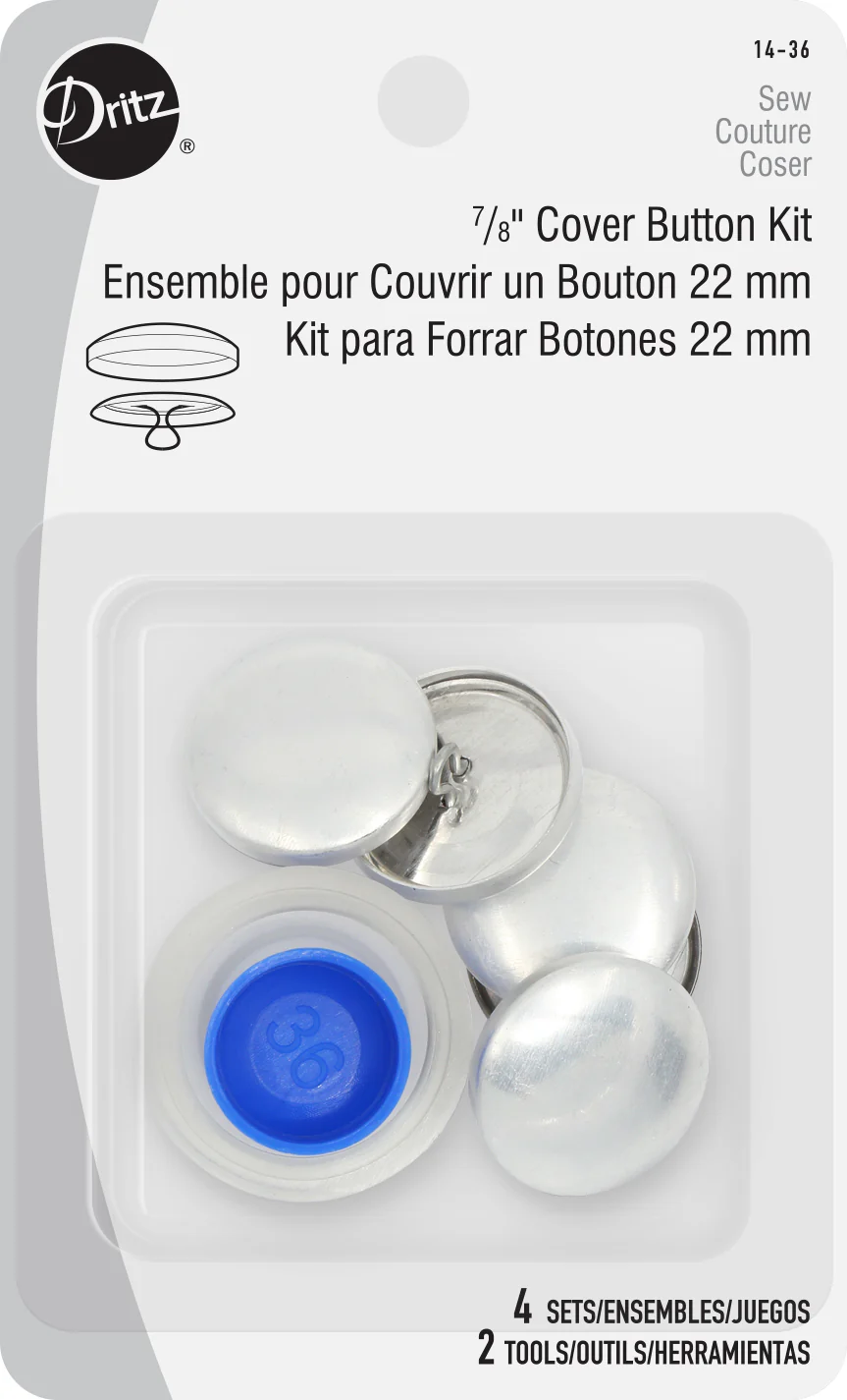 7/8" Cover Button Kit, Nickel