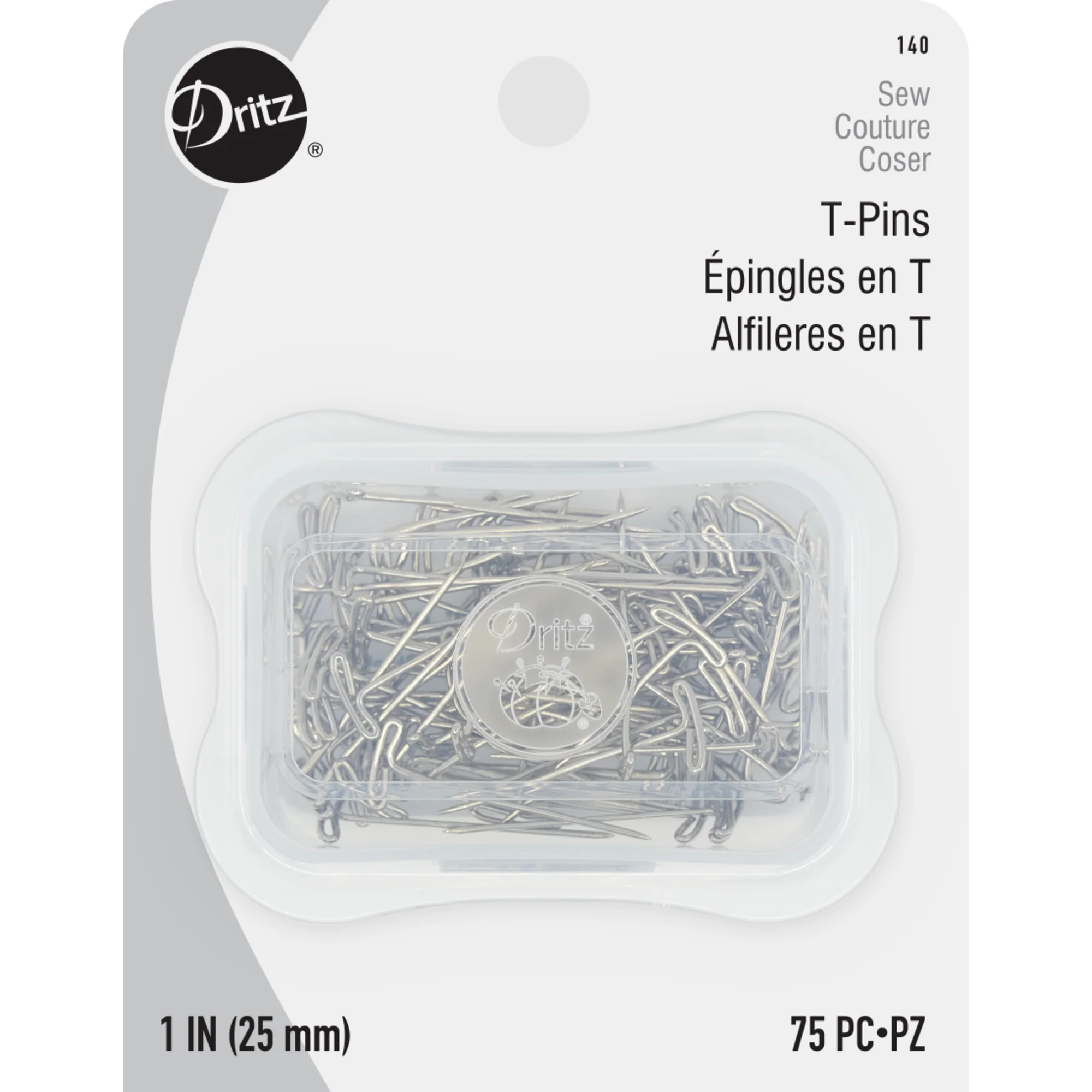 1" T-Pins, Nickel, 75 pc