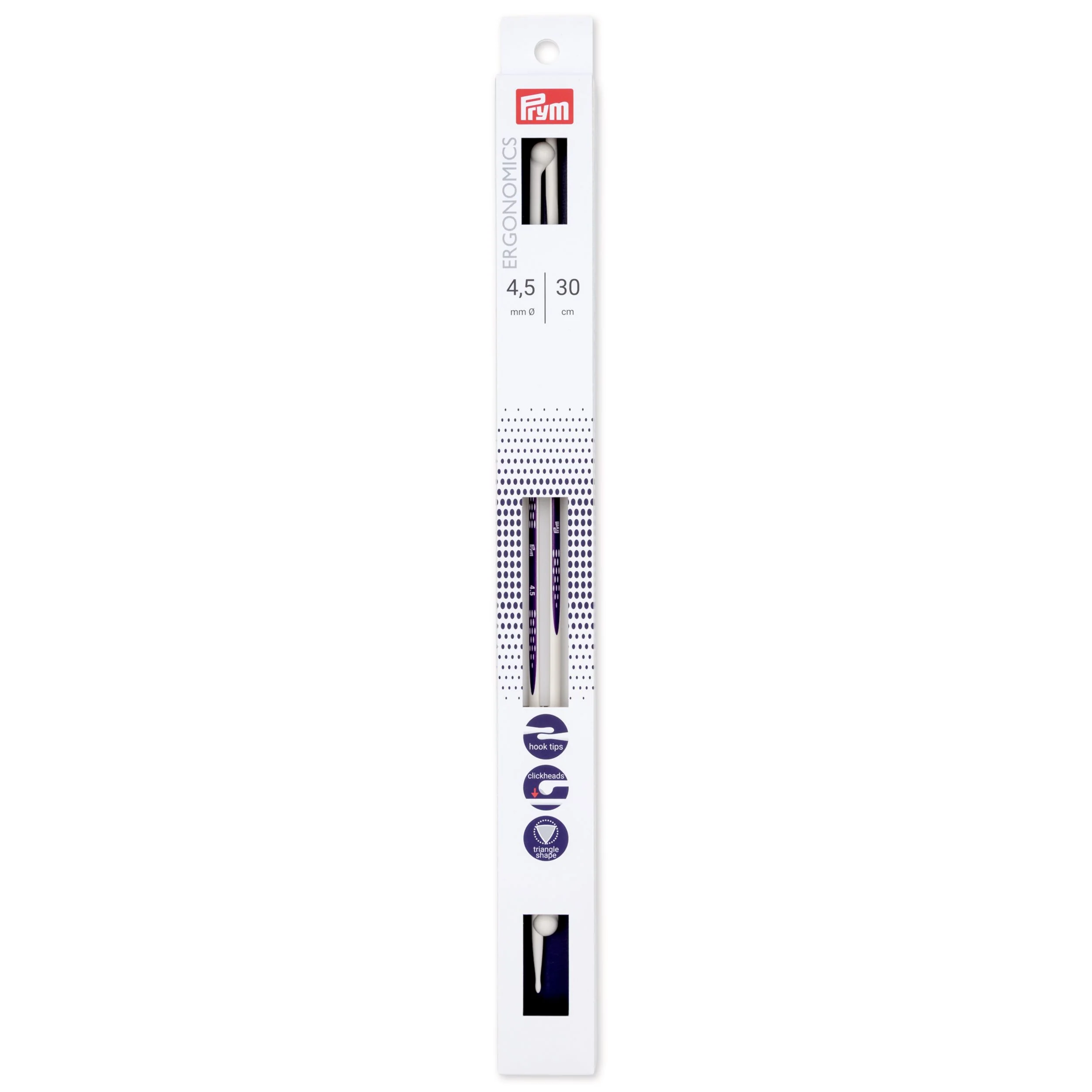 12" Ergonomic Single Point Knitting Needles, US 7 (4.5mm)