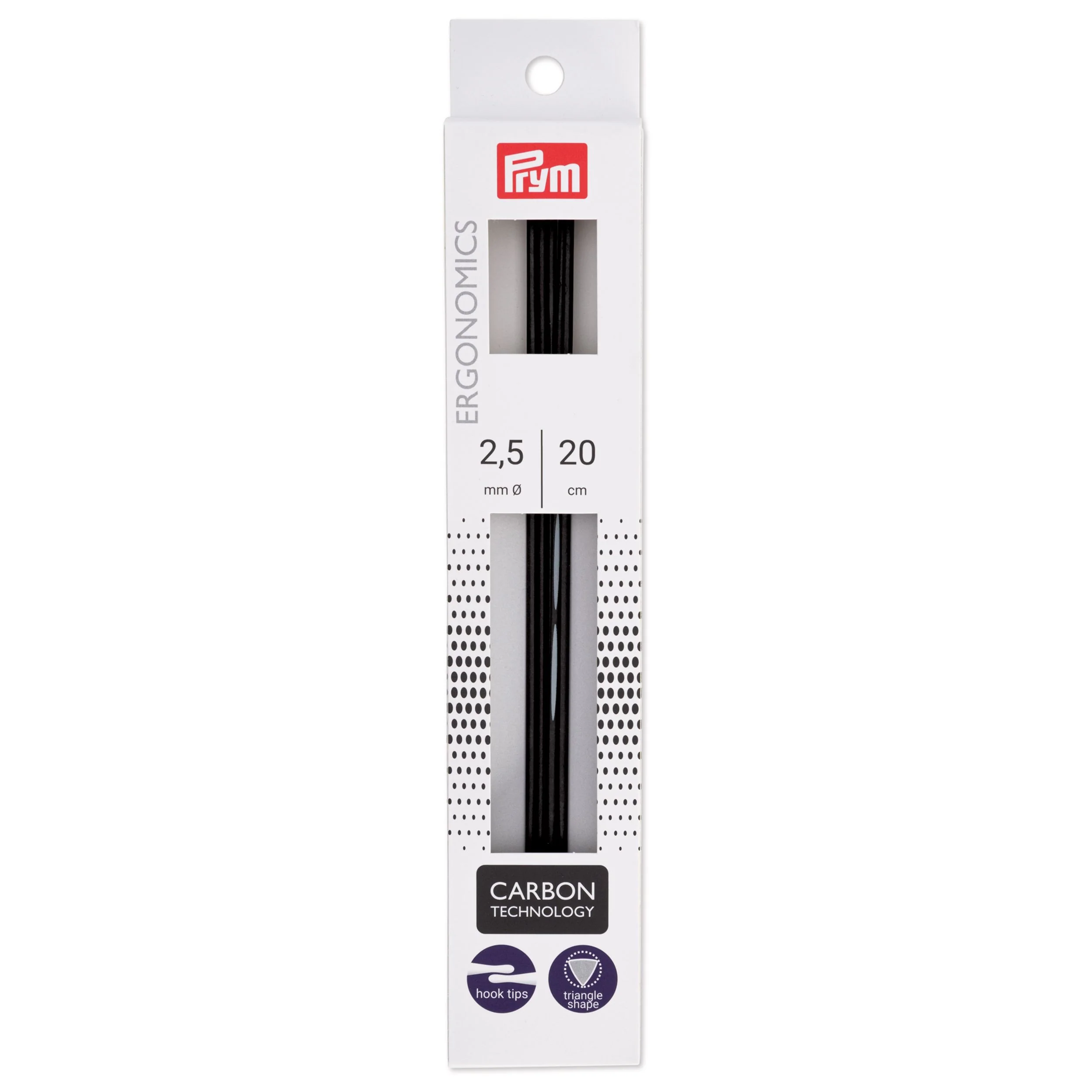 8" Ergonomic Double Point Knitting Needles, Carbon, US 1.5 (2.5mm)