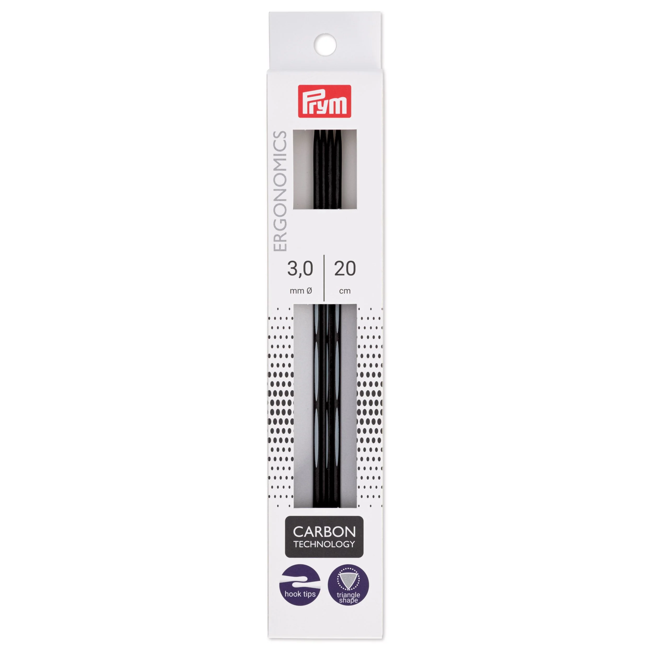 8" Ergonomic Double Point Knitting Needles, Carbon, US 2.5 (3mm)