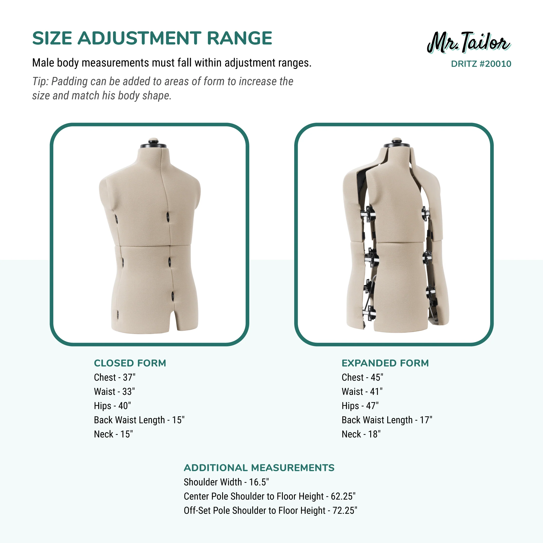 Mr. Tailor Adjustable Male Form - Image 3