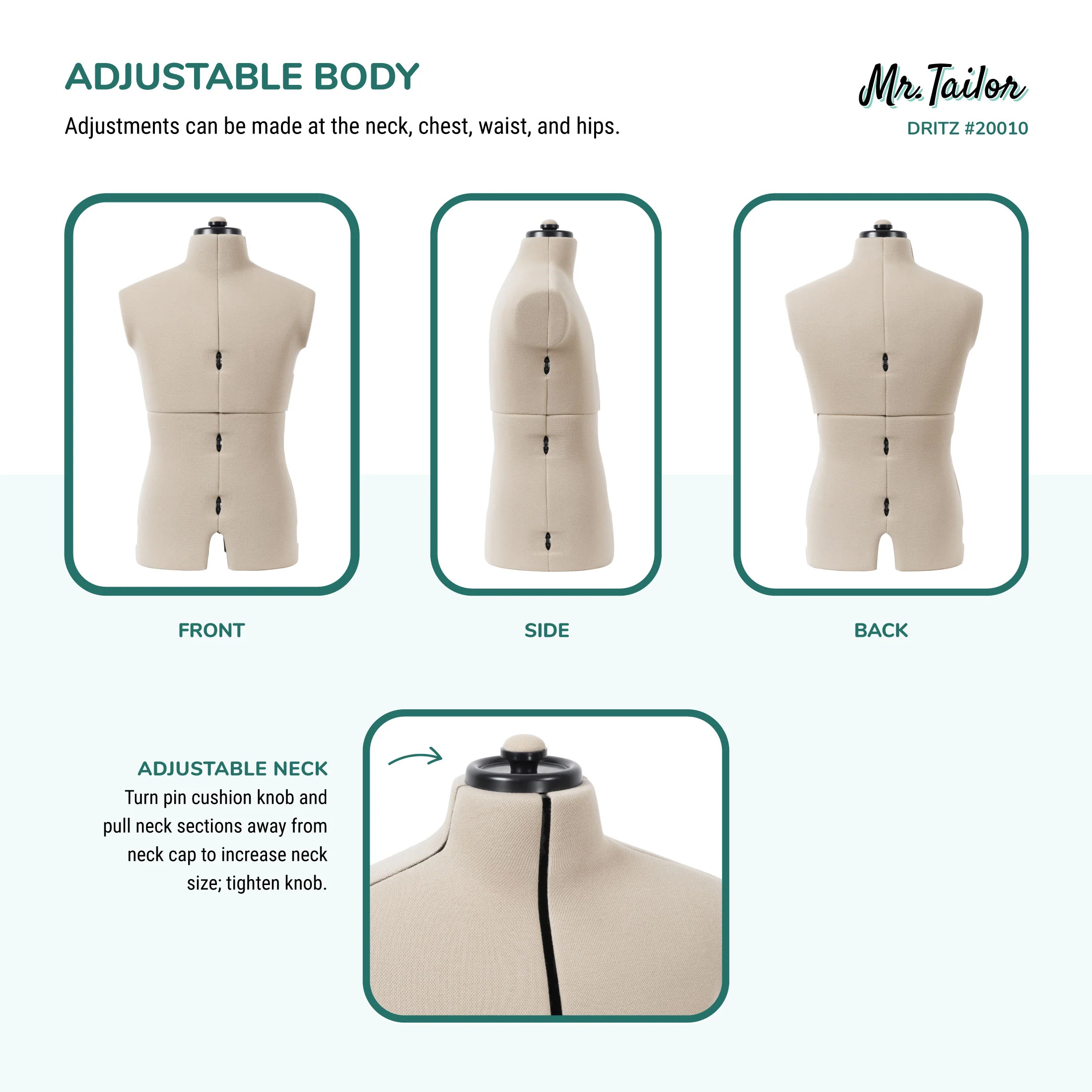 Mr. Tailor Adjustable Male Form - Image 5