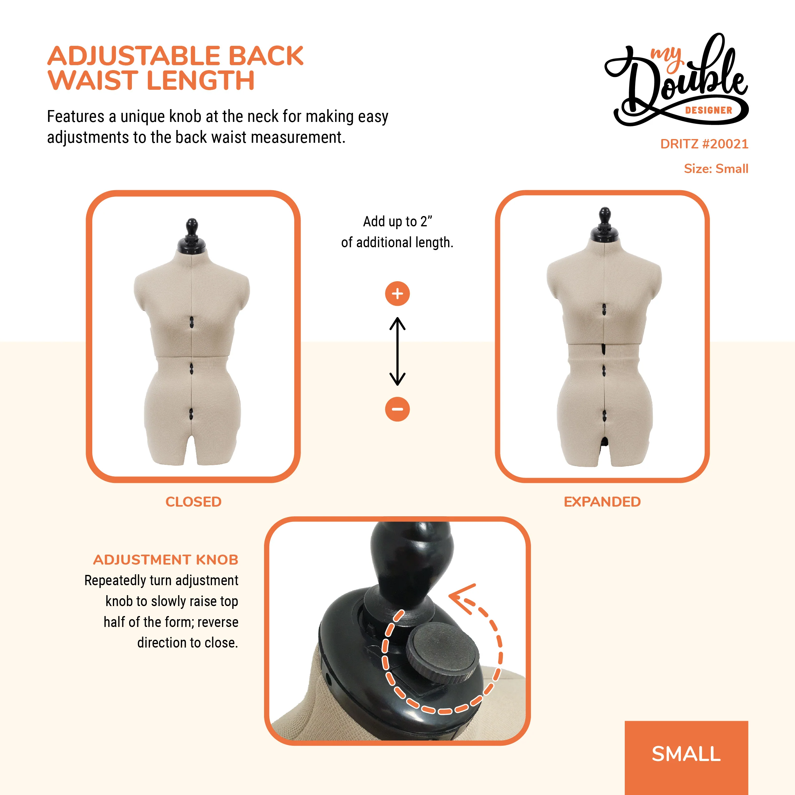 My Double Designer Adjustable Dress Form, Small - Image 7