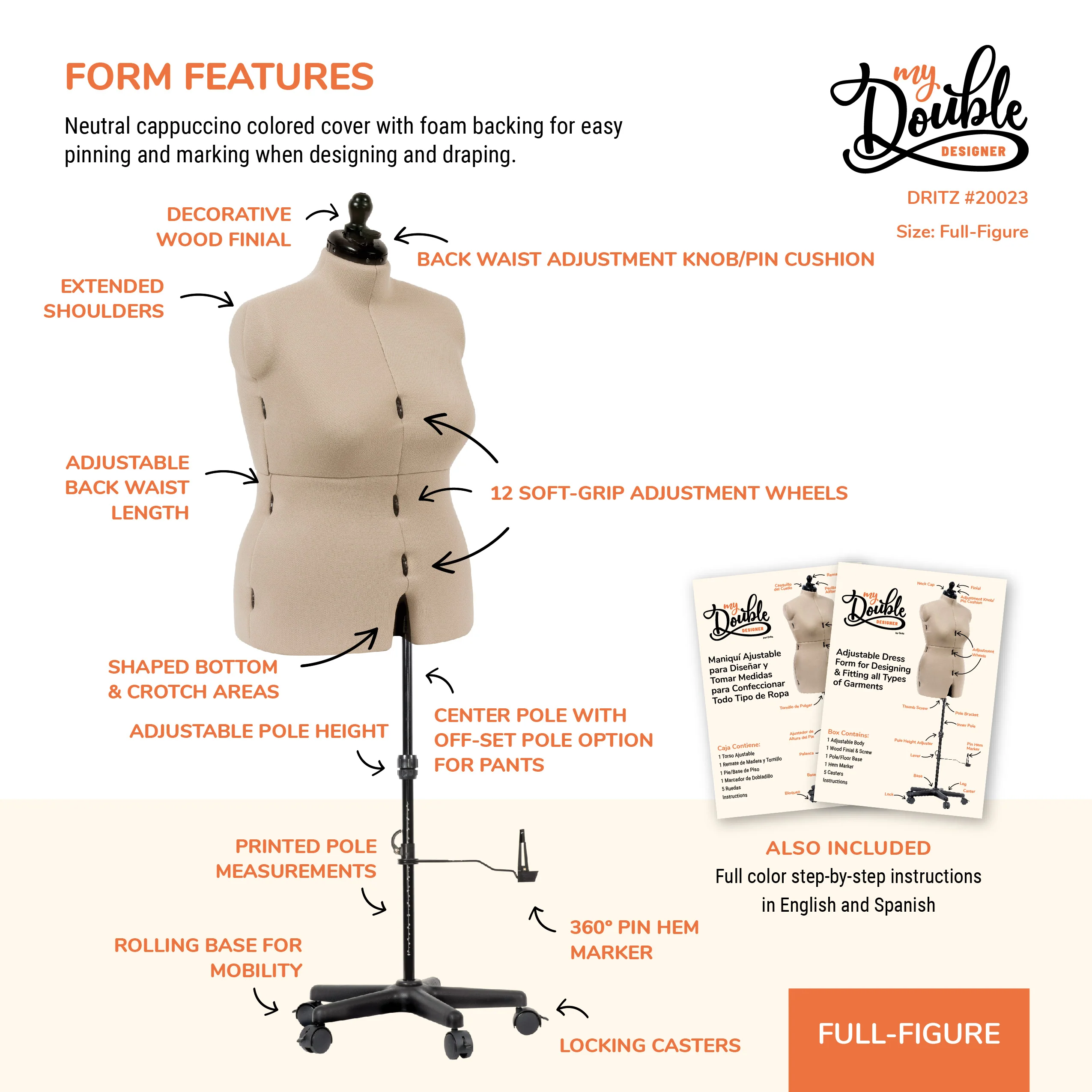 My Double Designer Adjustable Dress Form, Full-Figure - Image 4