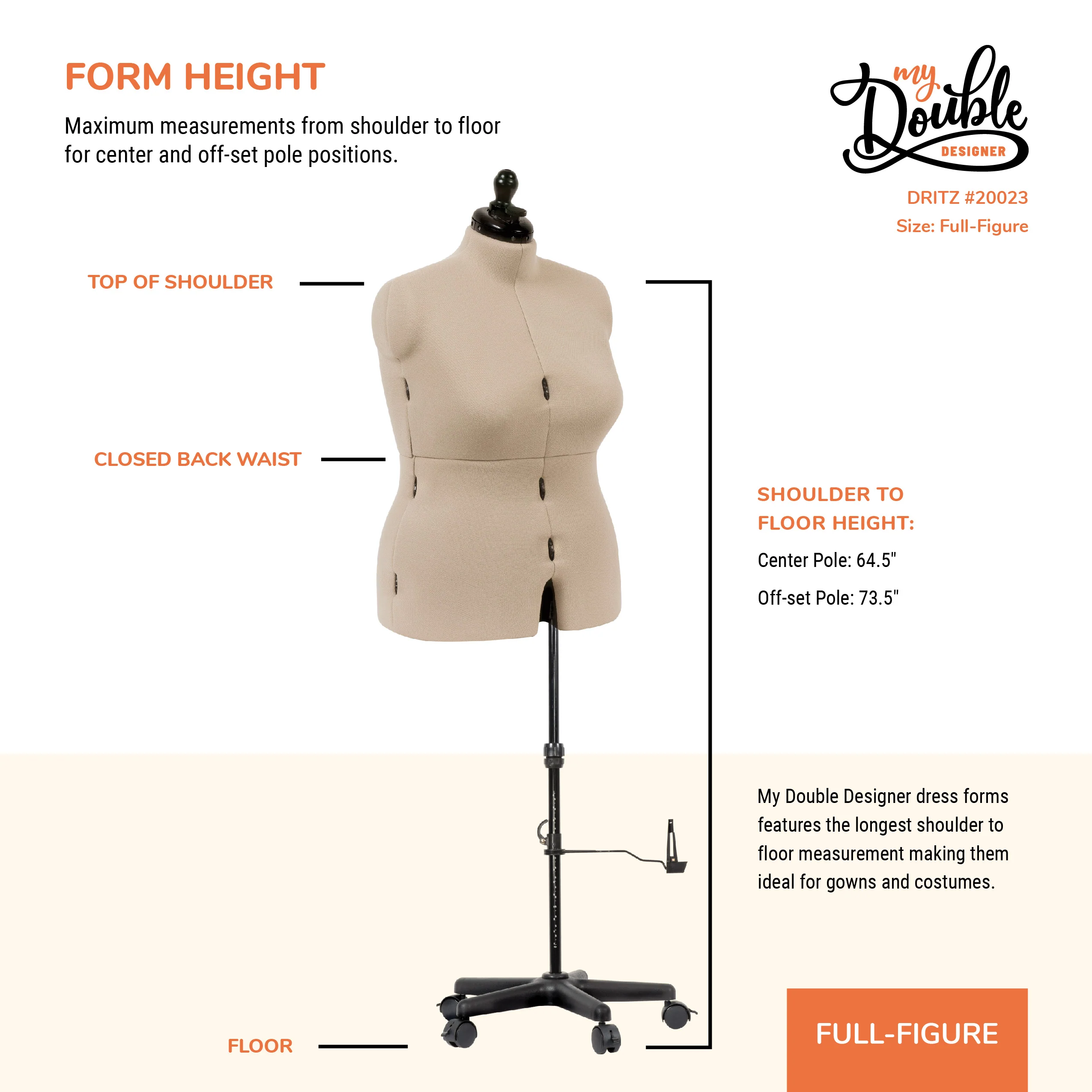 My Double Designer Adjustable Dress Form, Full-Figure - Image 9