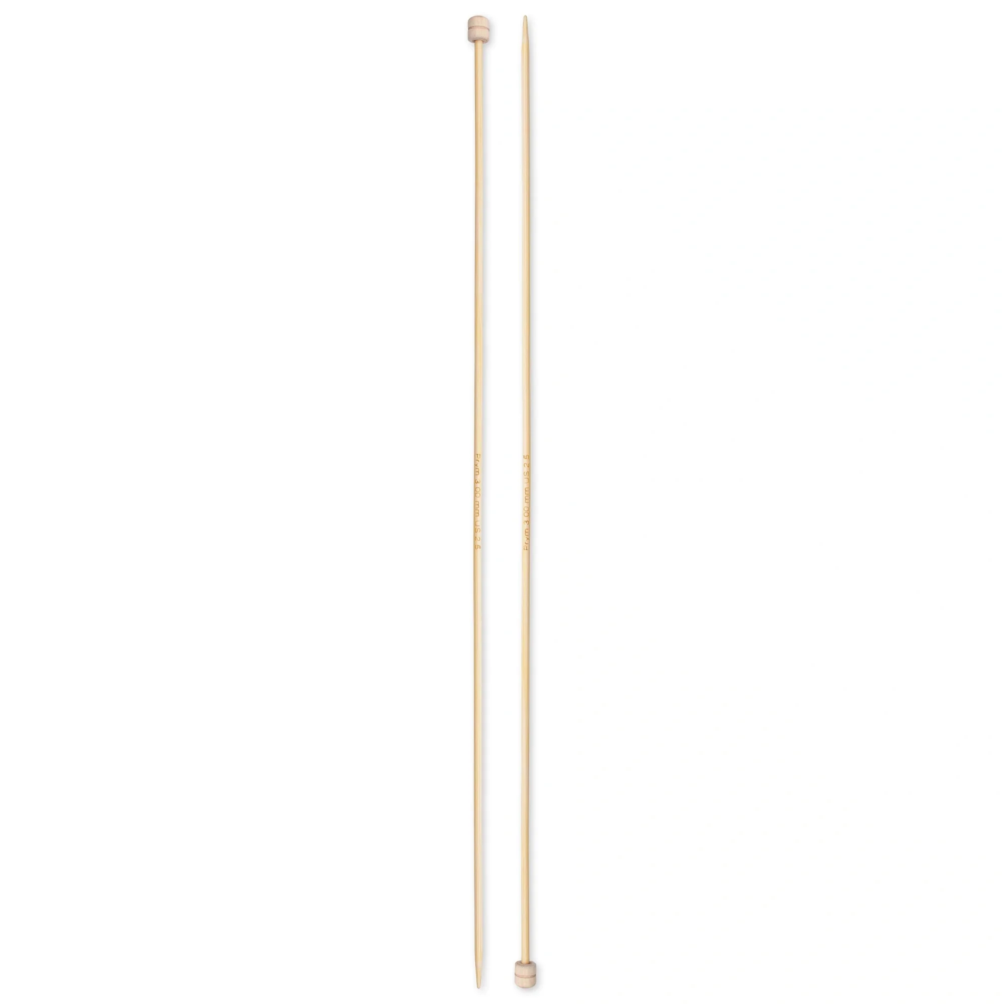 13" Single Point Knitting Needles, Bamboo, US 2.5 (3mm) - Image 2