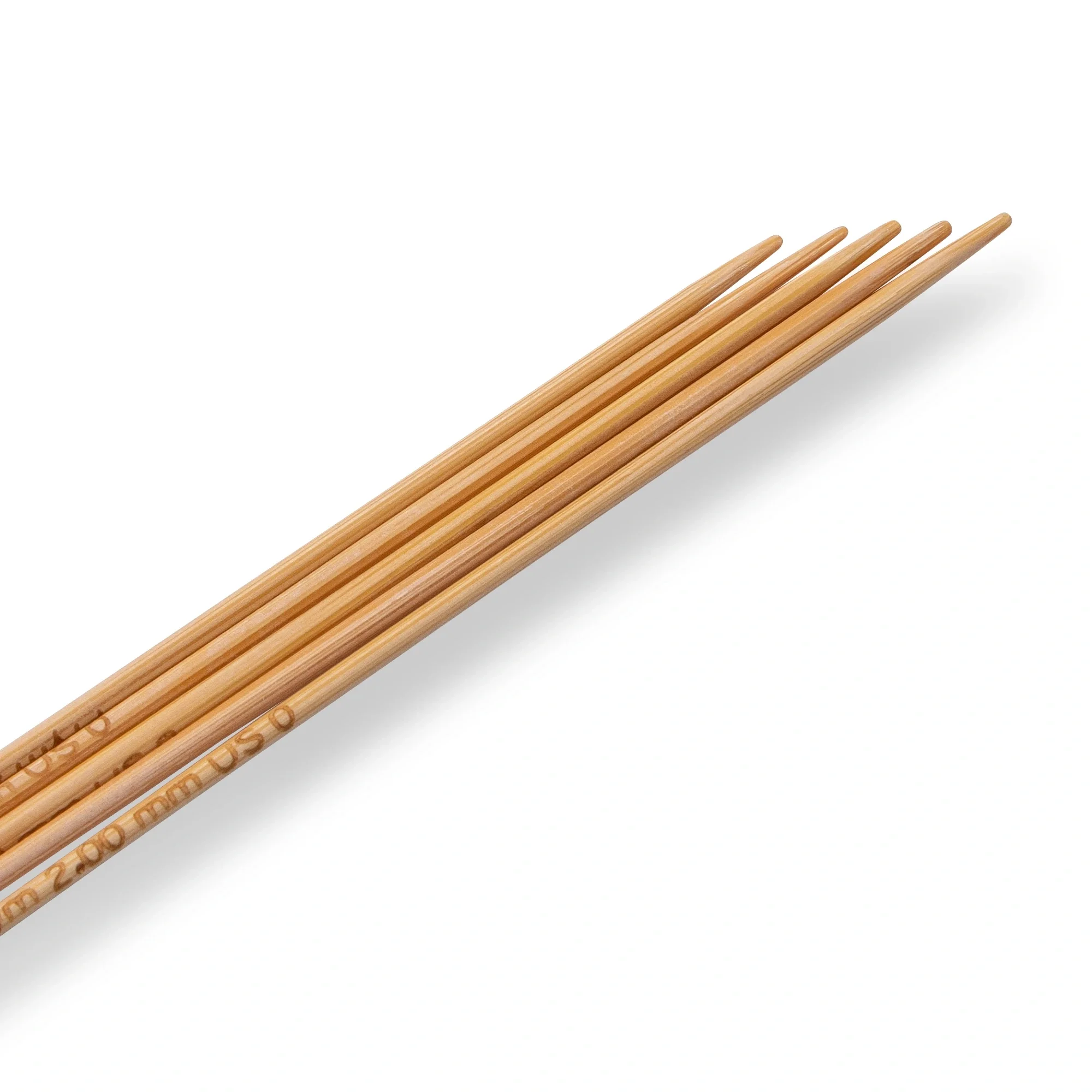 6" Double Point Knitting Needles, Bamboo, US 0 (2mm) - Image 3