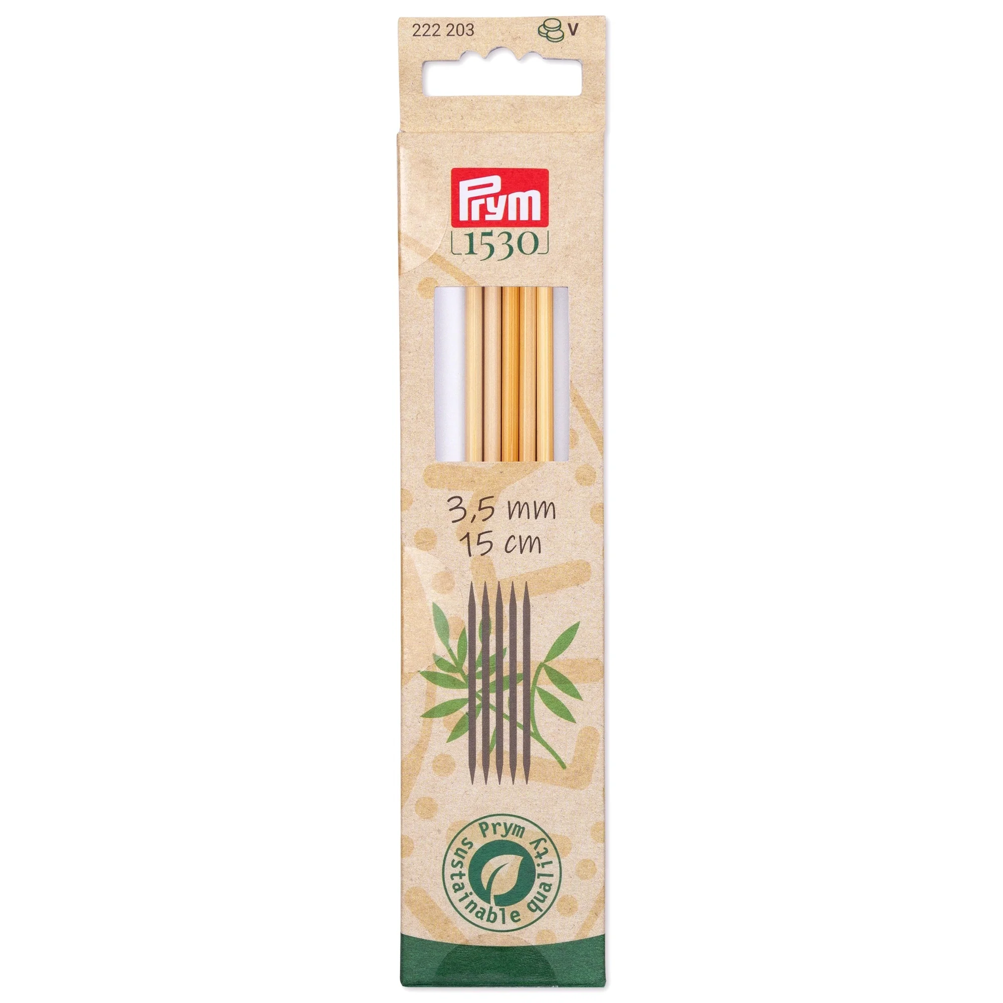6" Double Point Knitting Needles, Bamboo, US 4 (3.5mm)