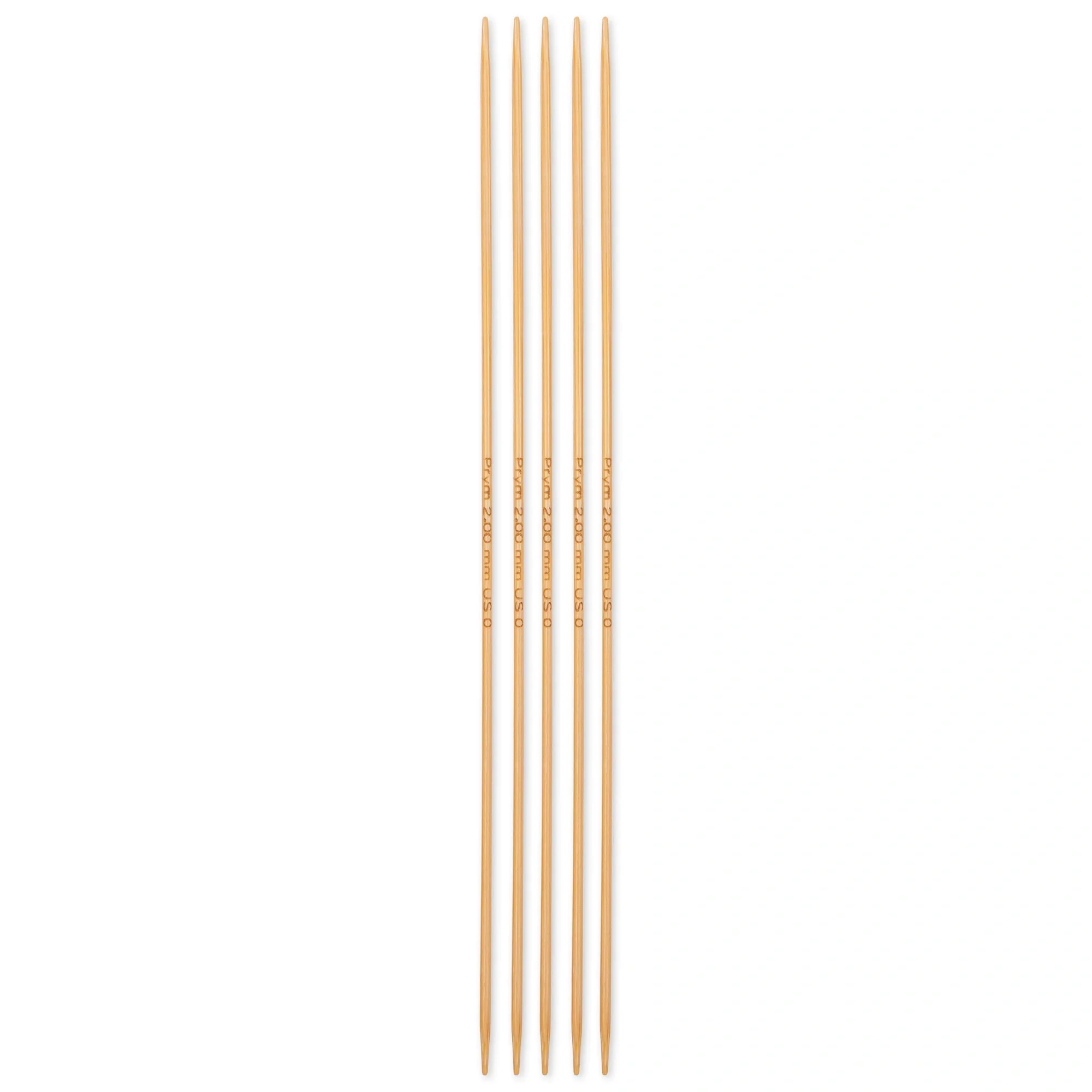 8" Double Point Knitting Needles, Bamboo, US 0 (2mm) - Image 2