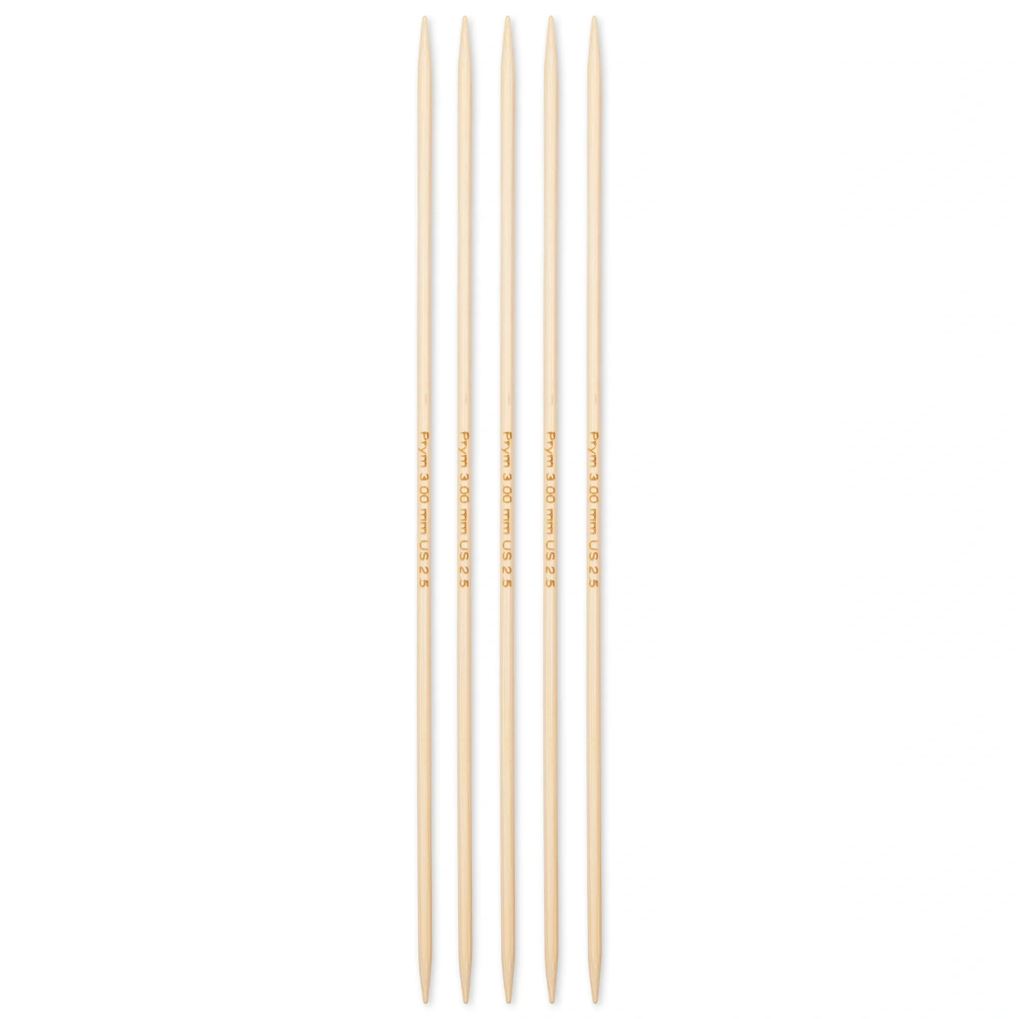8" Double Point Knitting Needles, Bamboo, US 2 (3mm) - Image 2