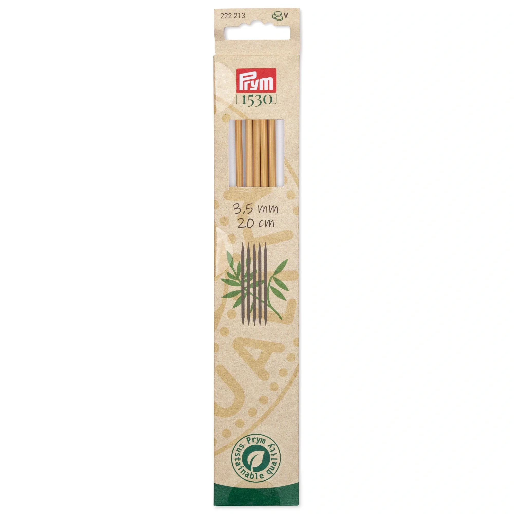 8" Double Point Knitting Needles, Bamboo, US 4 (3.5mm)