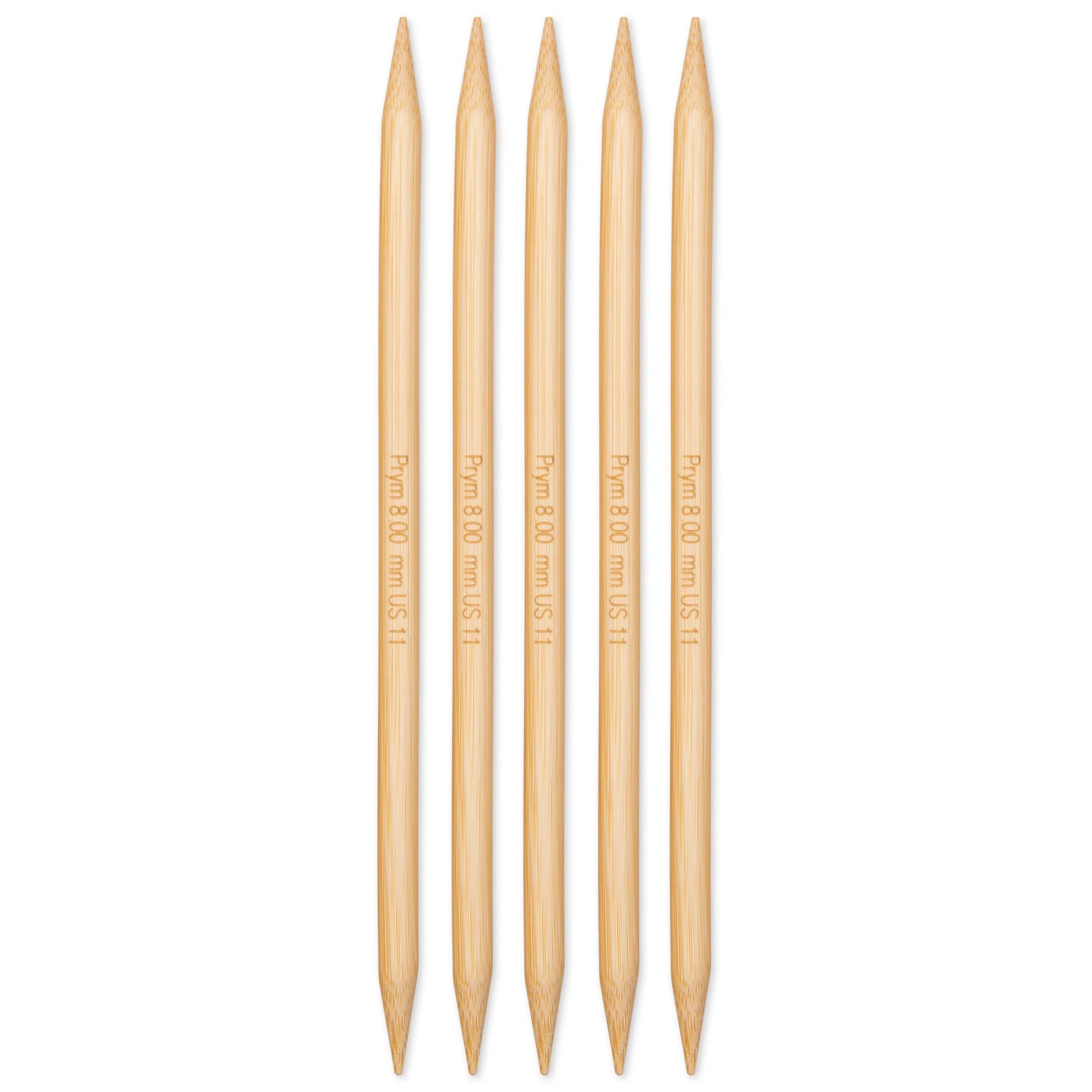 8" Double Point Knitting Needles, Bamboo, US 11 (8mm) - Image 2