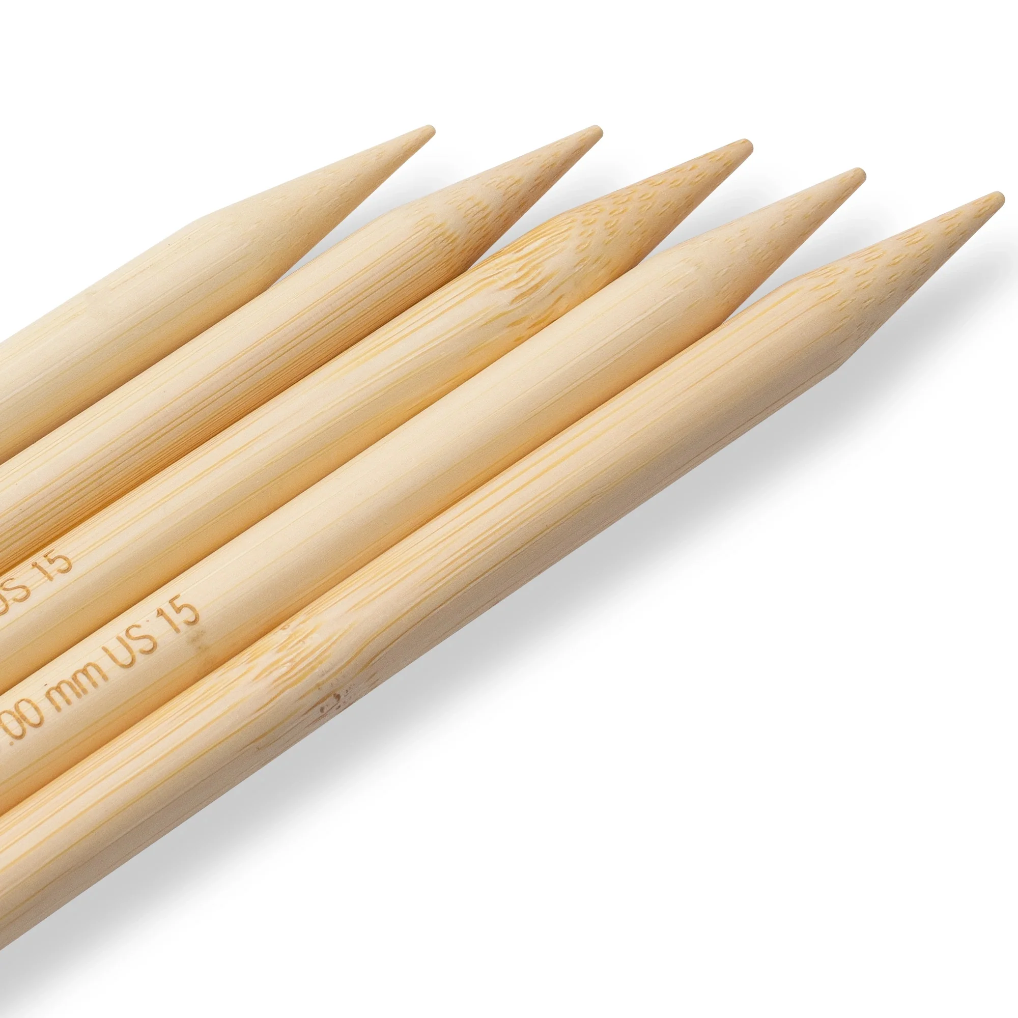 8" Double Point Knitting Needles, Bamboo, US 15 (10mm) - Image 3