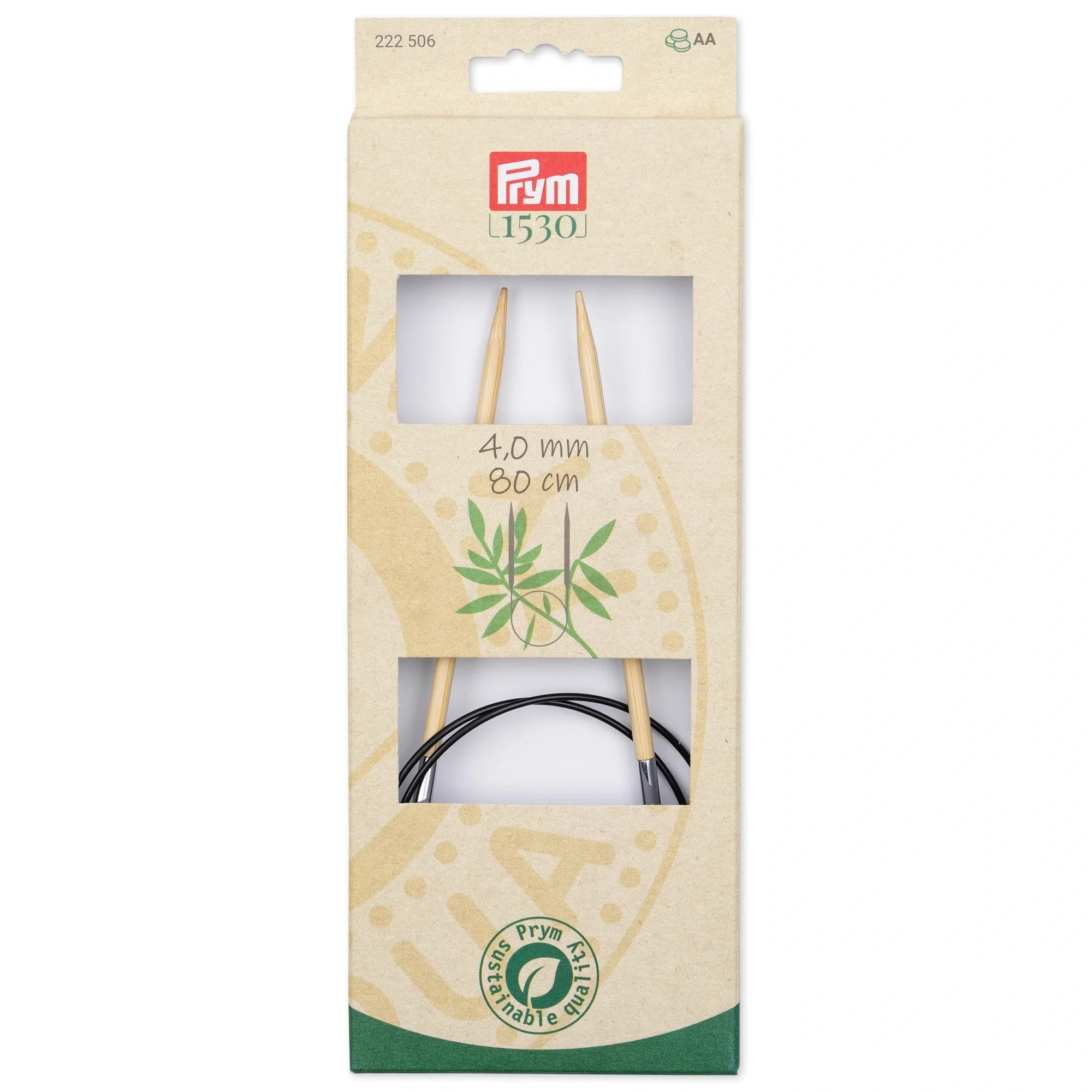 32" Circular Knitting Needles, Bamboo, US 6 (4mm)