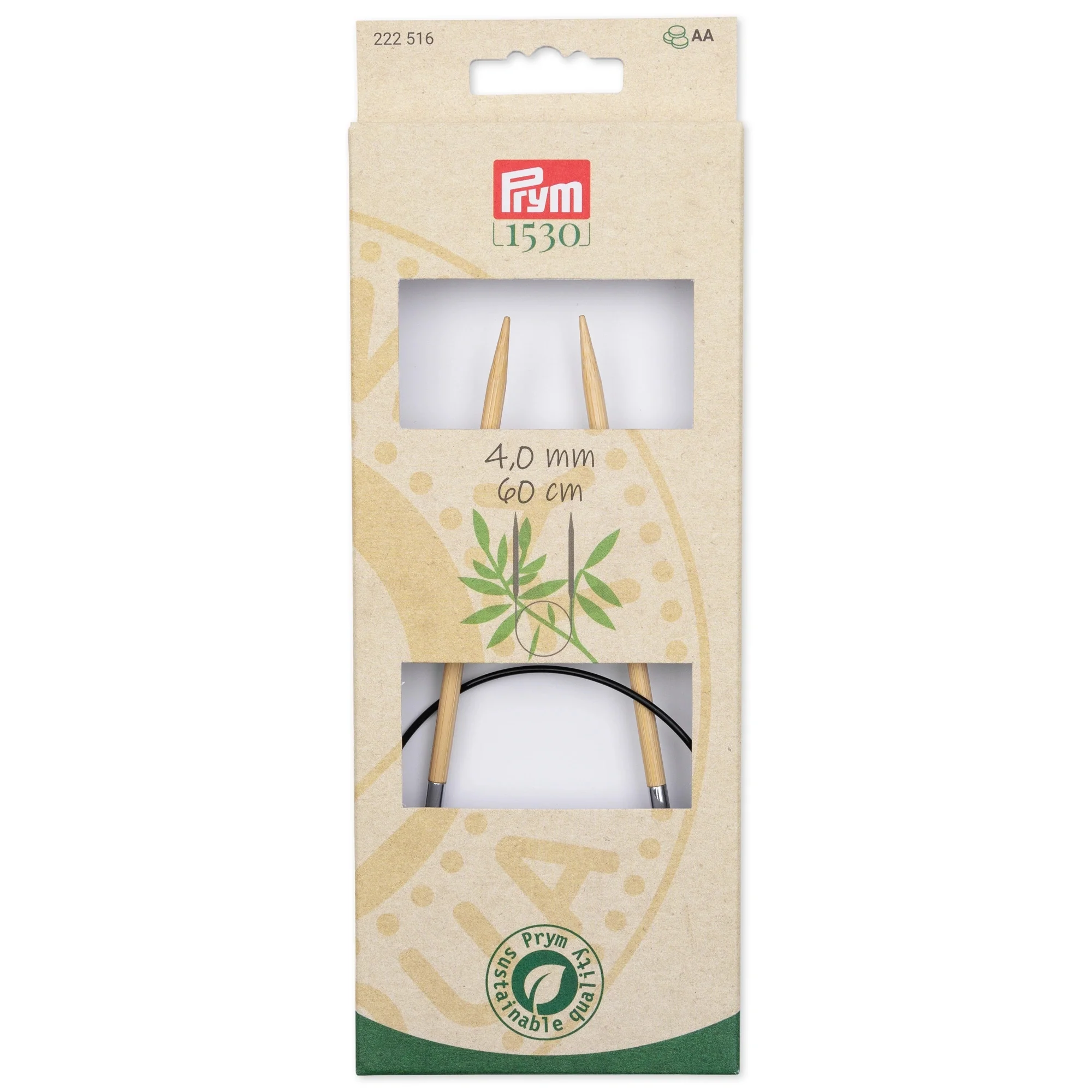 24" Circular Knitting Needles, Bamboo, US 6 (4mm)