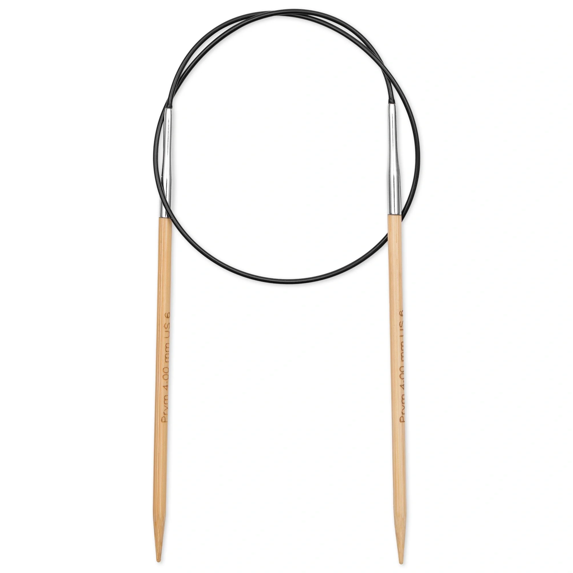 24" Circular Knitting Needles, Bamboo, US 6 (4mm) - Image 2
