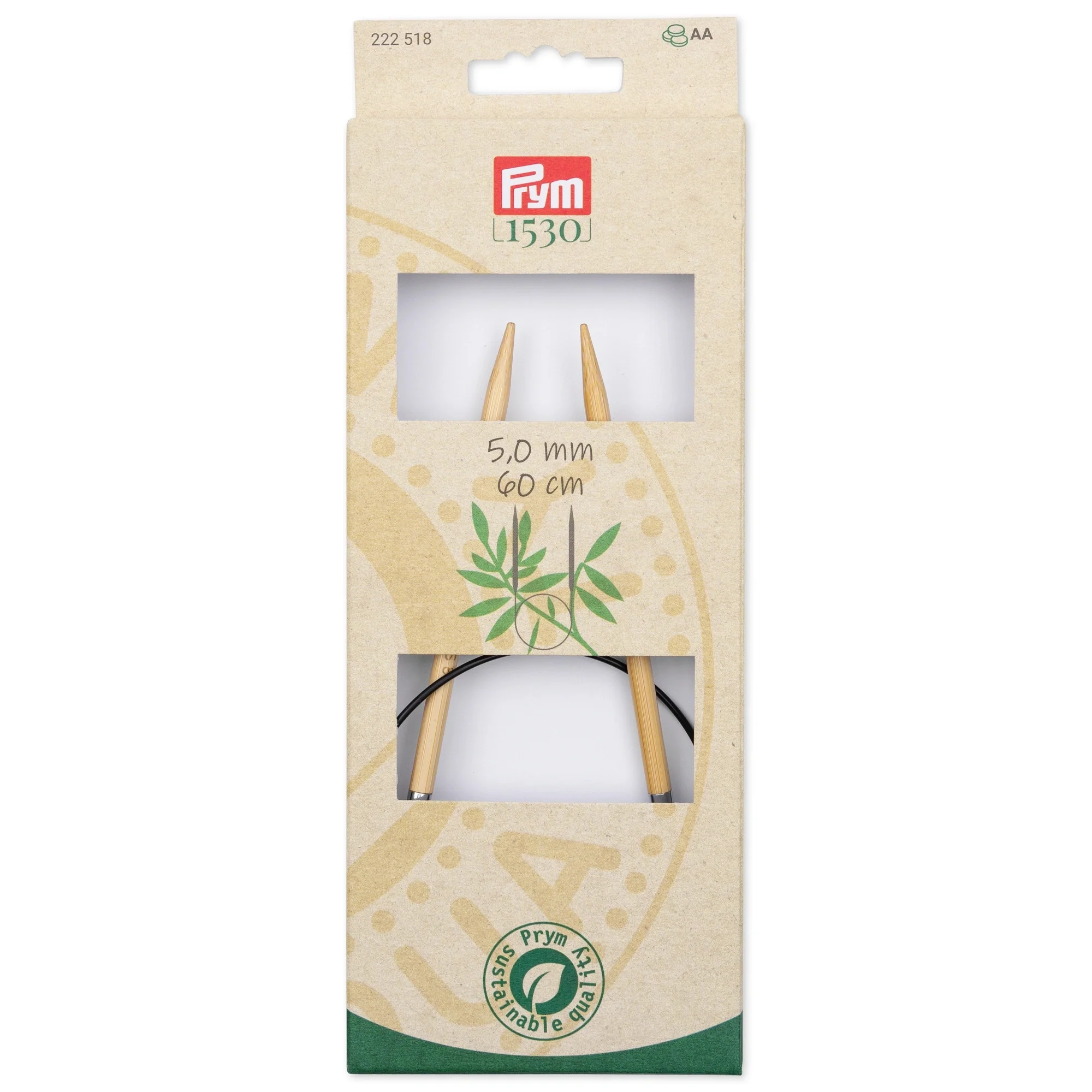 24" Circular Knitting Needles, Bamboo, US 8 (5mm)