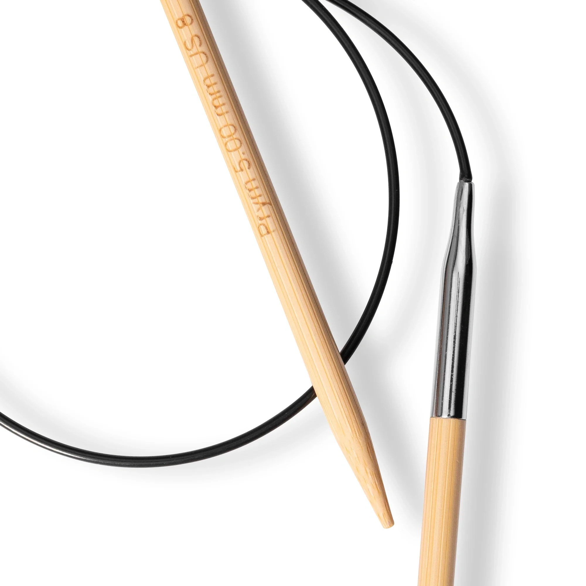 24" Circular Knitting Needles, Bamboo, US 8 (5mm) - Image 3