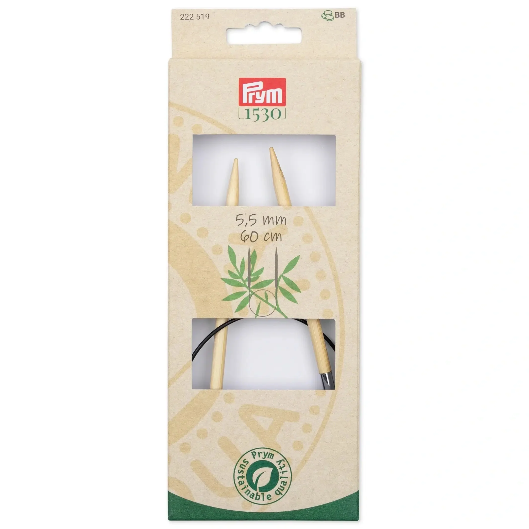 24" Circular Knitting Needles, Bamboo, US 9 (5.5mm)