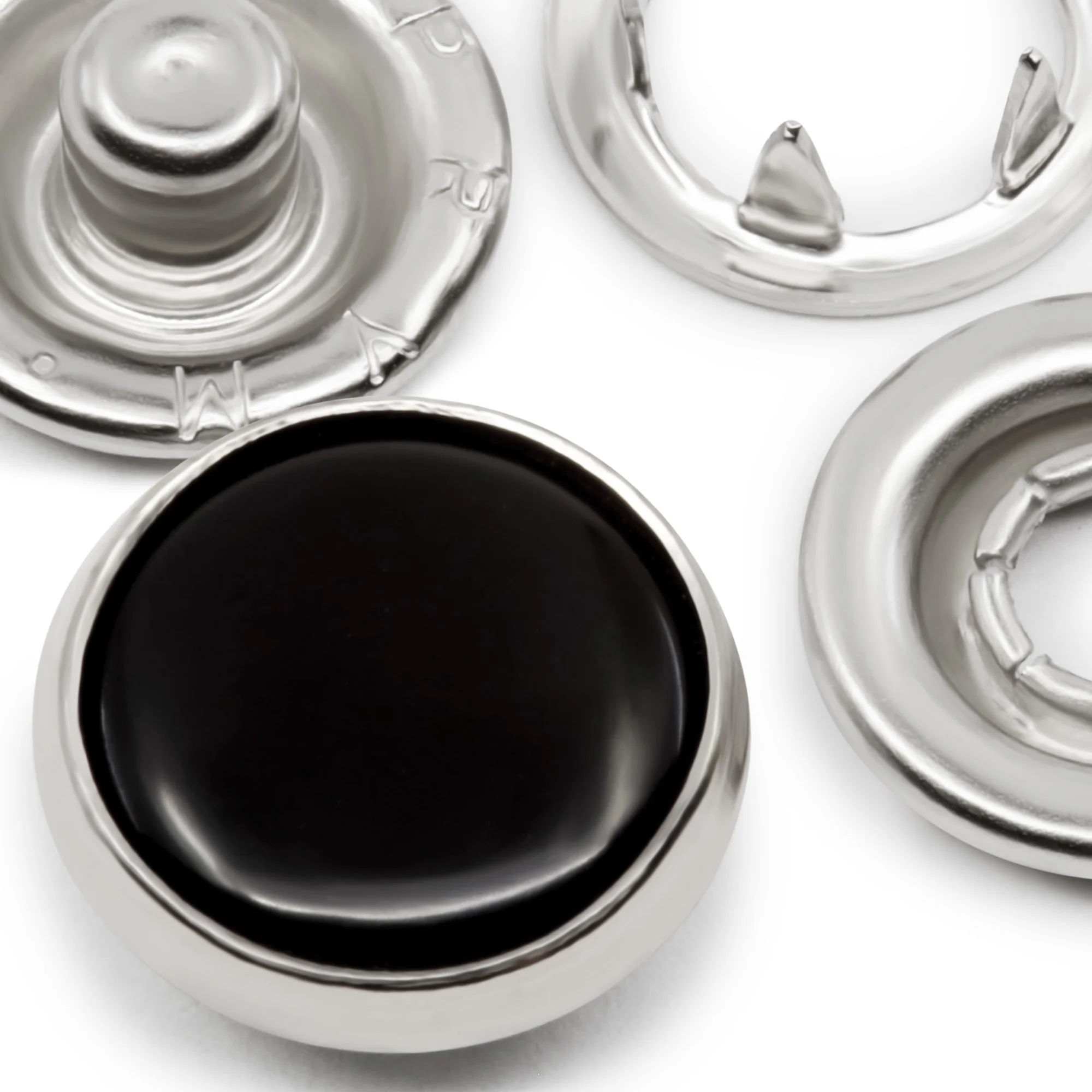 7/16" Pearl Snap Fasteners, 12 Sets, Black - Image 2