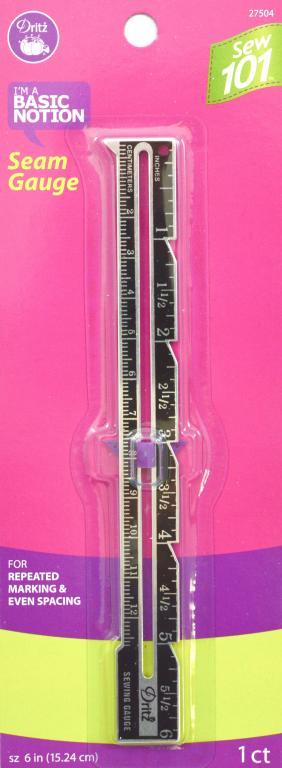 Sew 101 6-Inch Seam Gauge, Black
