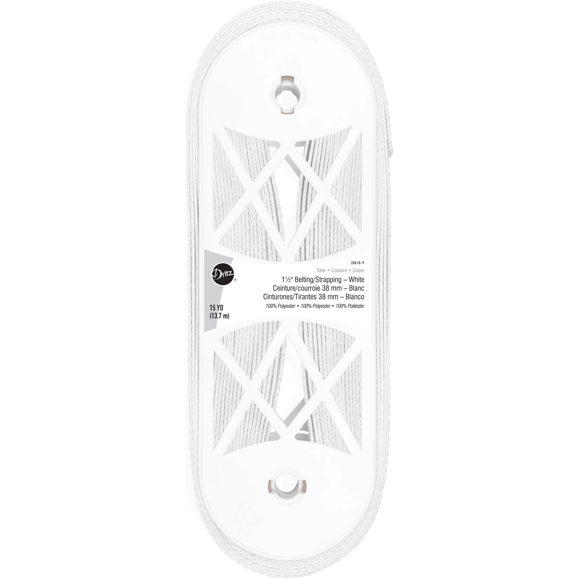 1-1/2" Polyester Belting & Strapping, White, 15 yd