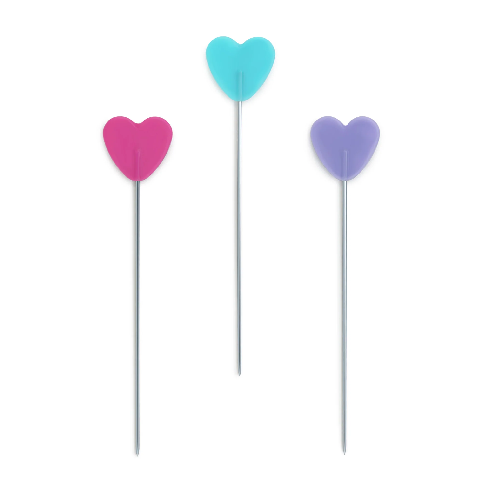 2" Flat Heart Head Pins, Assorted, 50 pc - Image 4