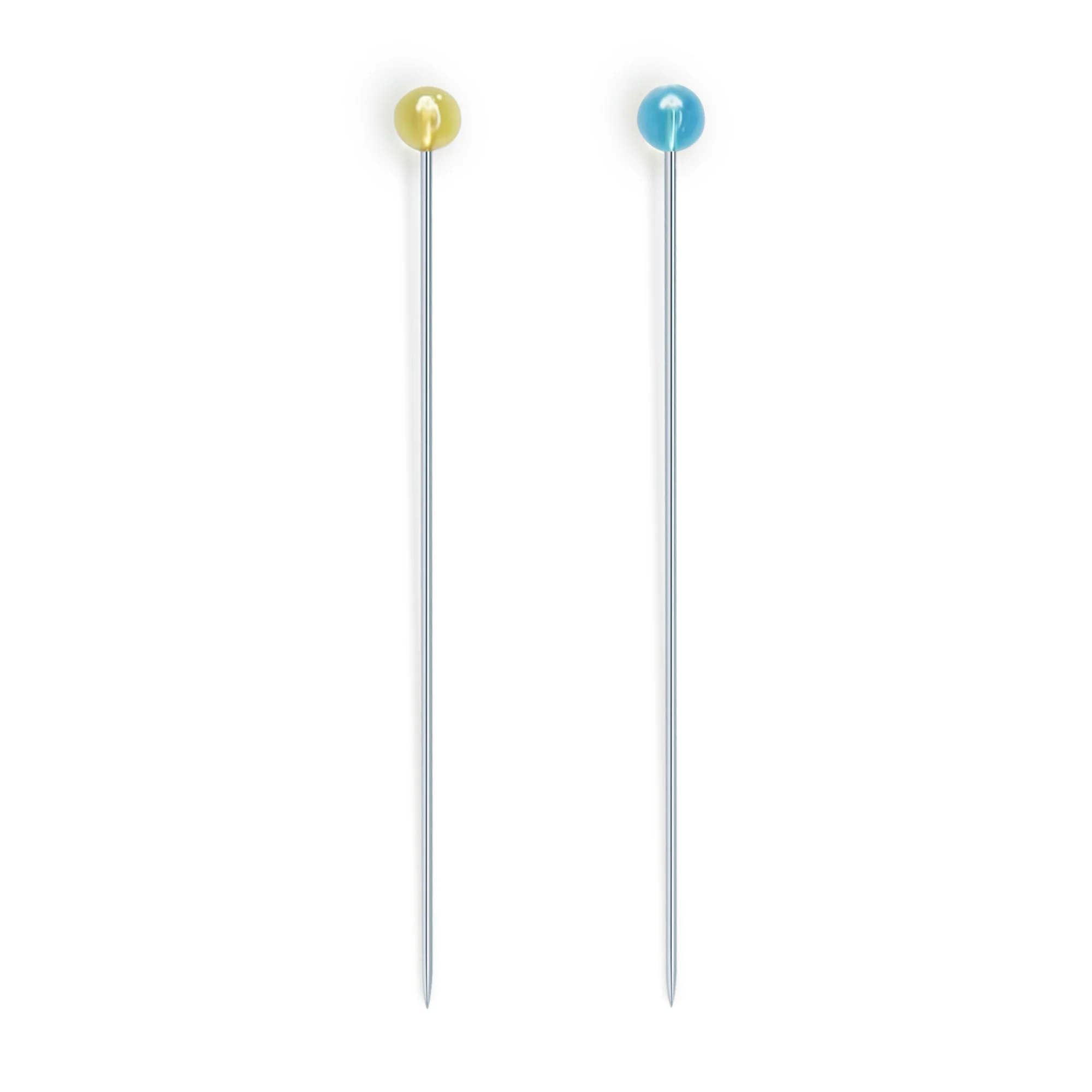 Crystal Glass Head Pins, Blue & Yellow, 100 pc, 1-3/8" - Image 4