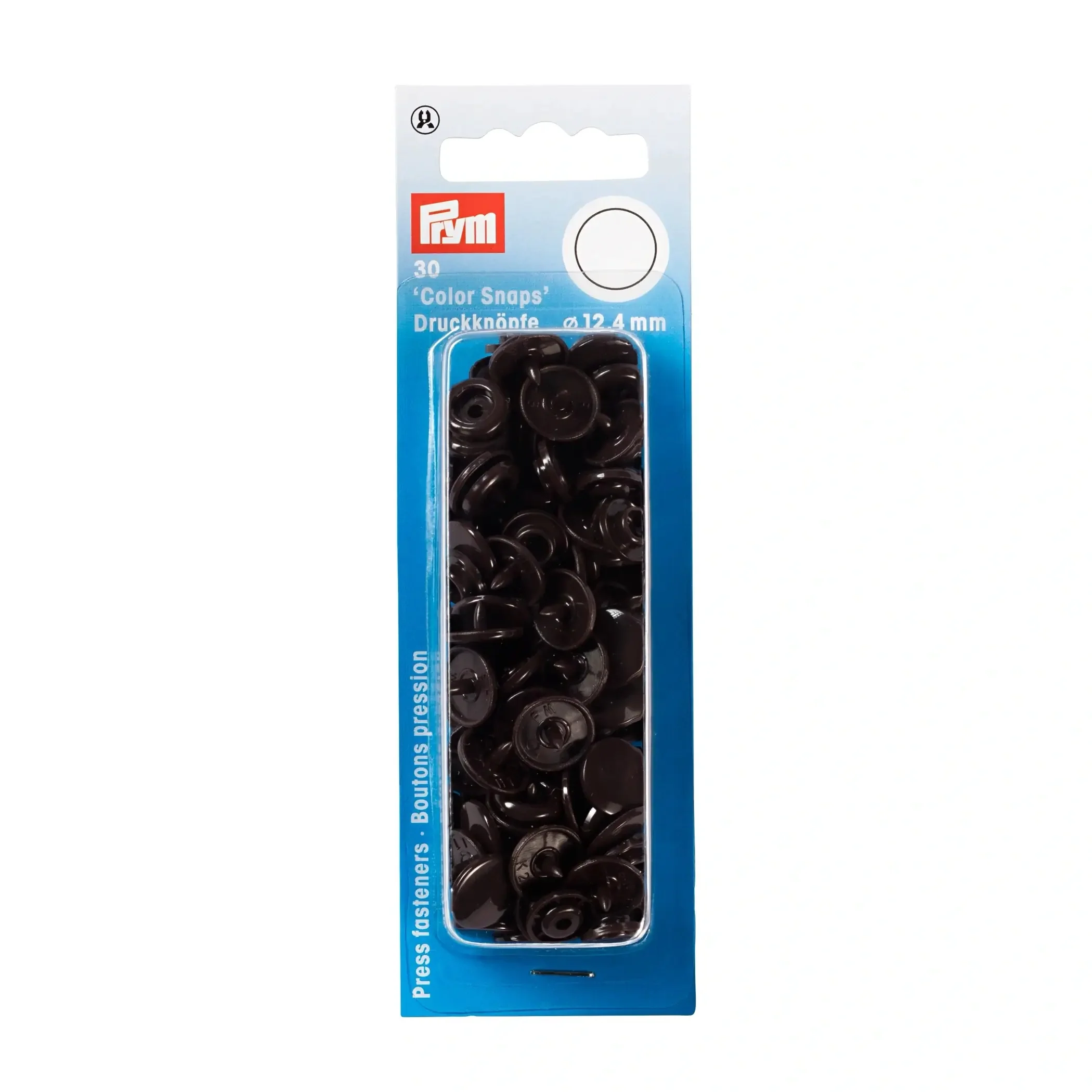 Color Snaps, round, 12.4 mm, 30 pcs, Dark Brown