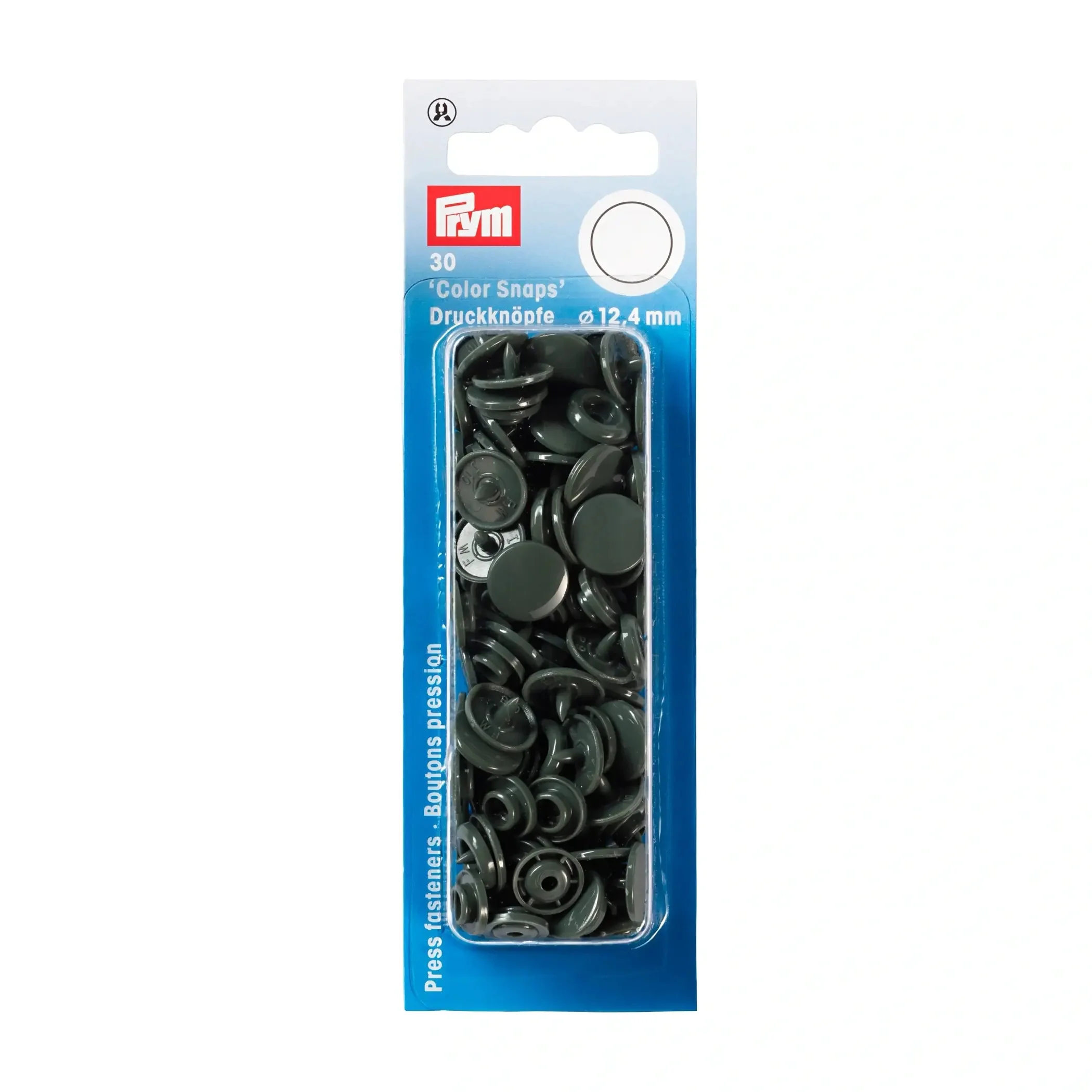 Color Snaps, round, 12.4 mm, 30 pcs, Dark Grey