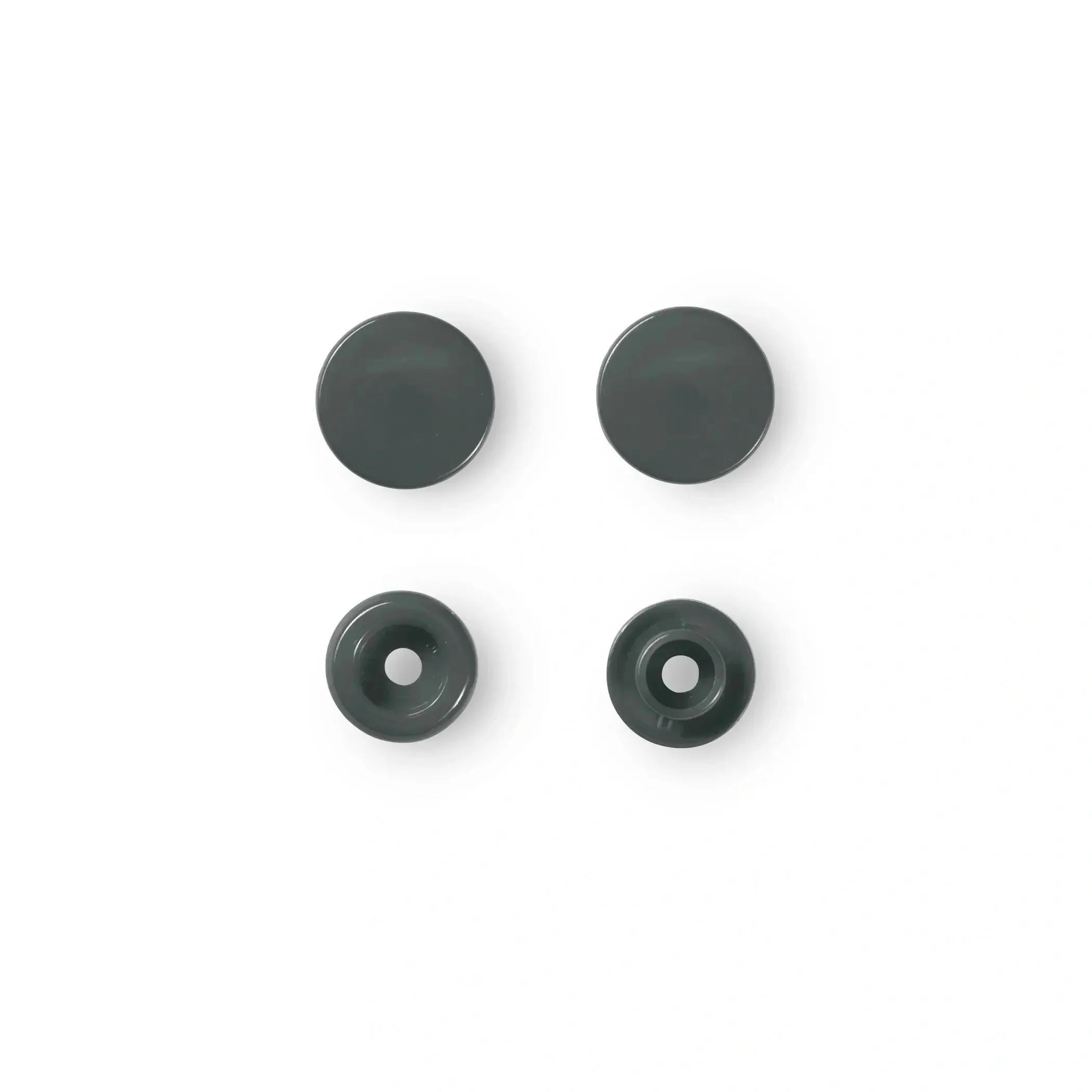 Color Snaps, round, 12.4 mm, 30 pcs, Dark Grey - Image 2