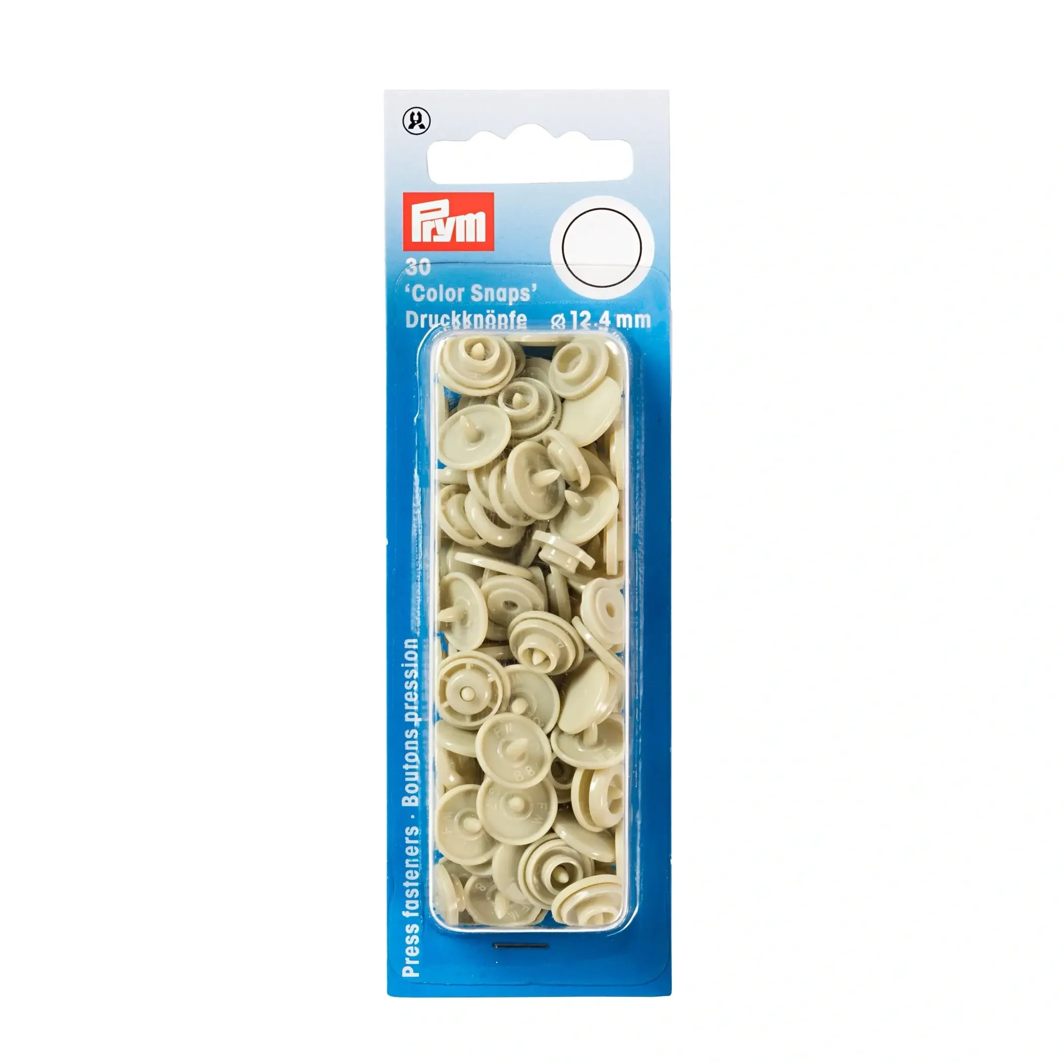 Color Snaps, round, 12.4 mm, 30 pcs, Beige