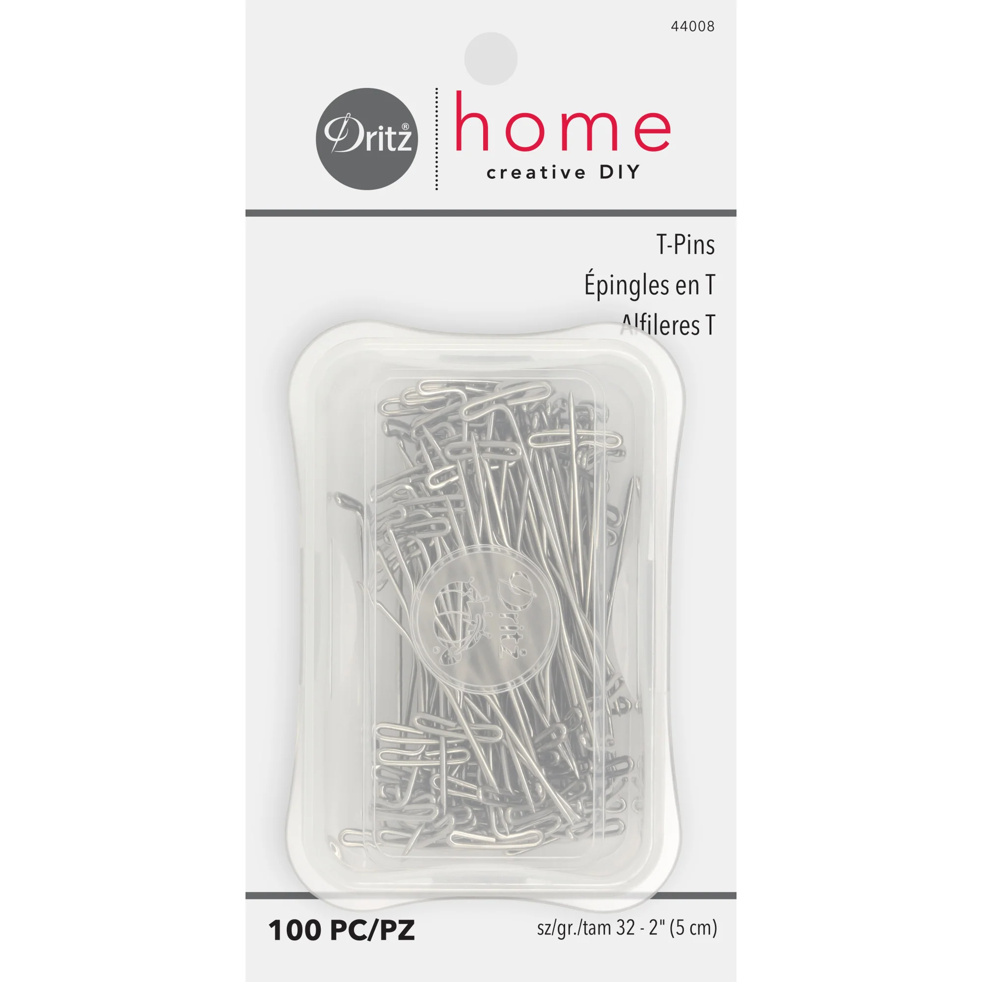 2" T-Pins, Nickel, 100 pc