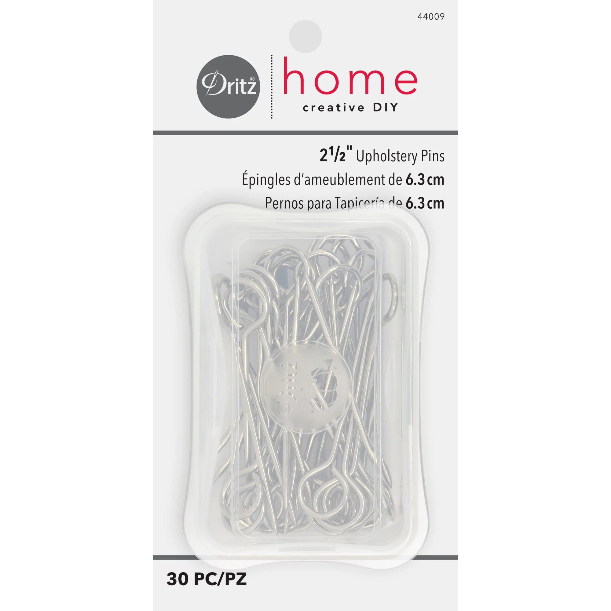 2-1/2" Upholstery Pins, Nickel, 30 pc