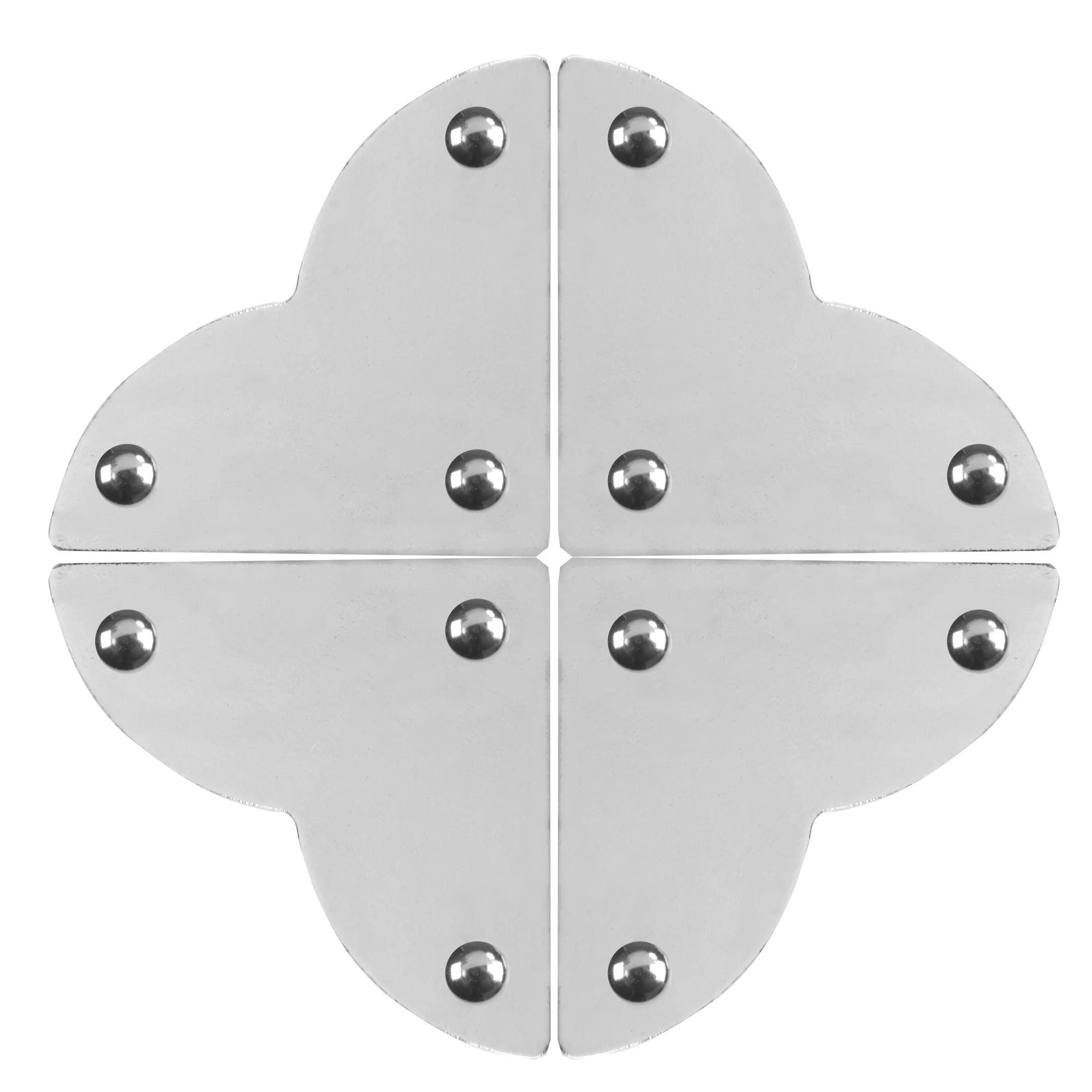 Smooth Quatrefoil Corners, Small, Nickel, 4 pc - Image 4