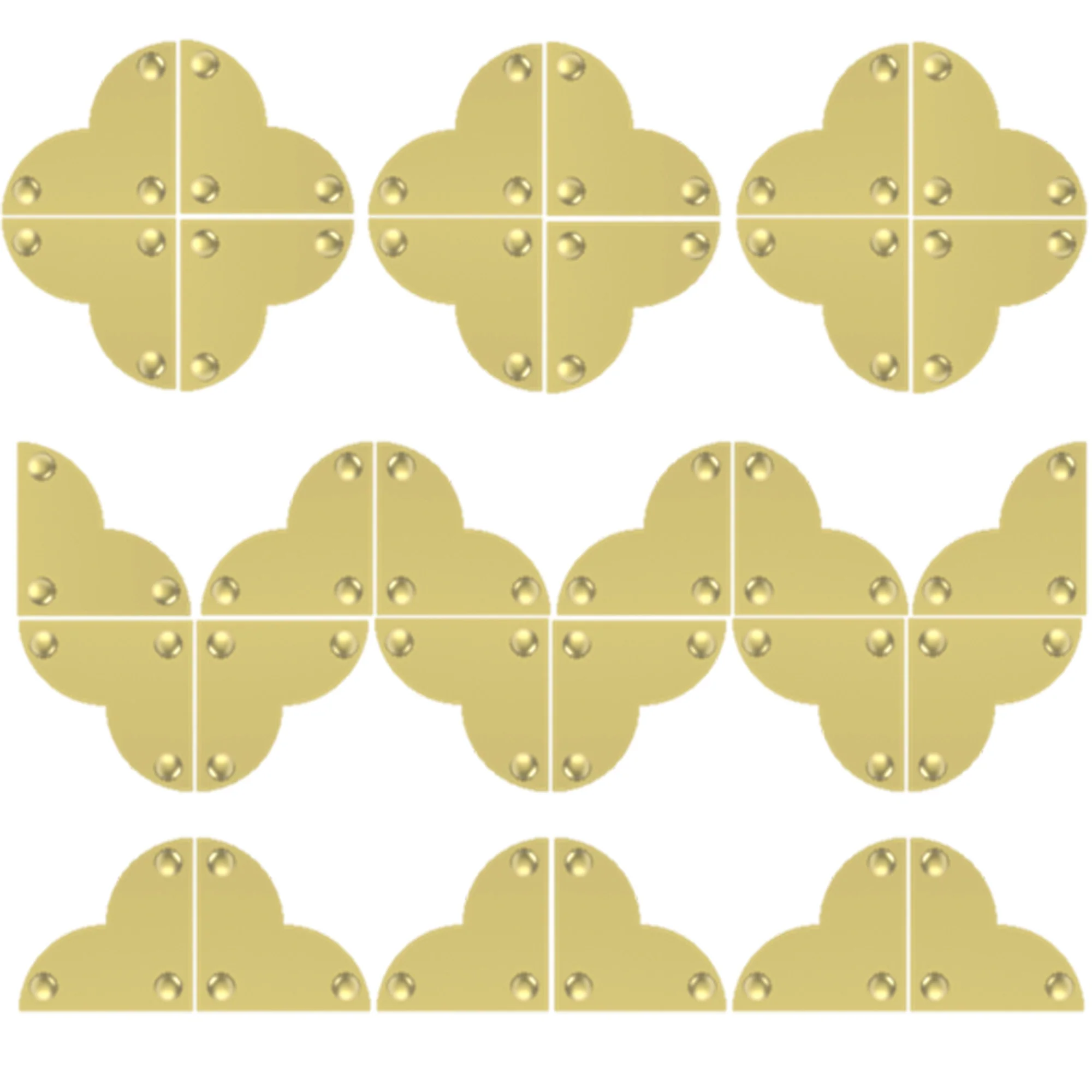 Smooth Quatrefoil Corners, Large, Brass, 4 pc - Image 6