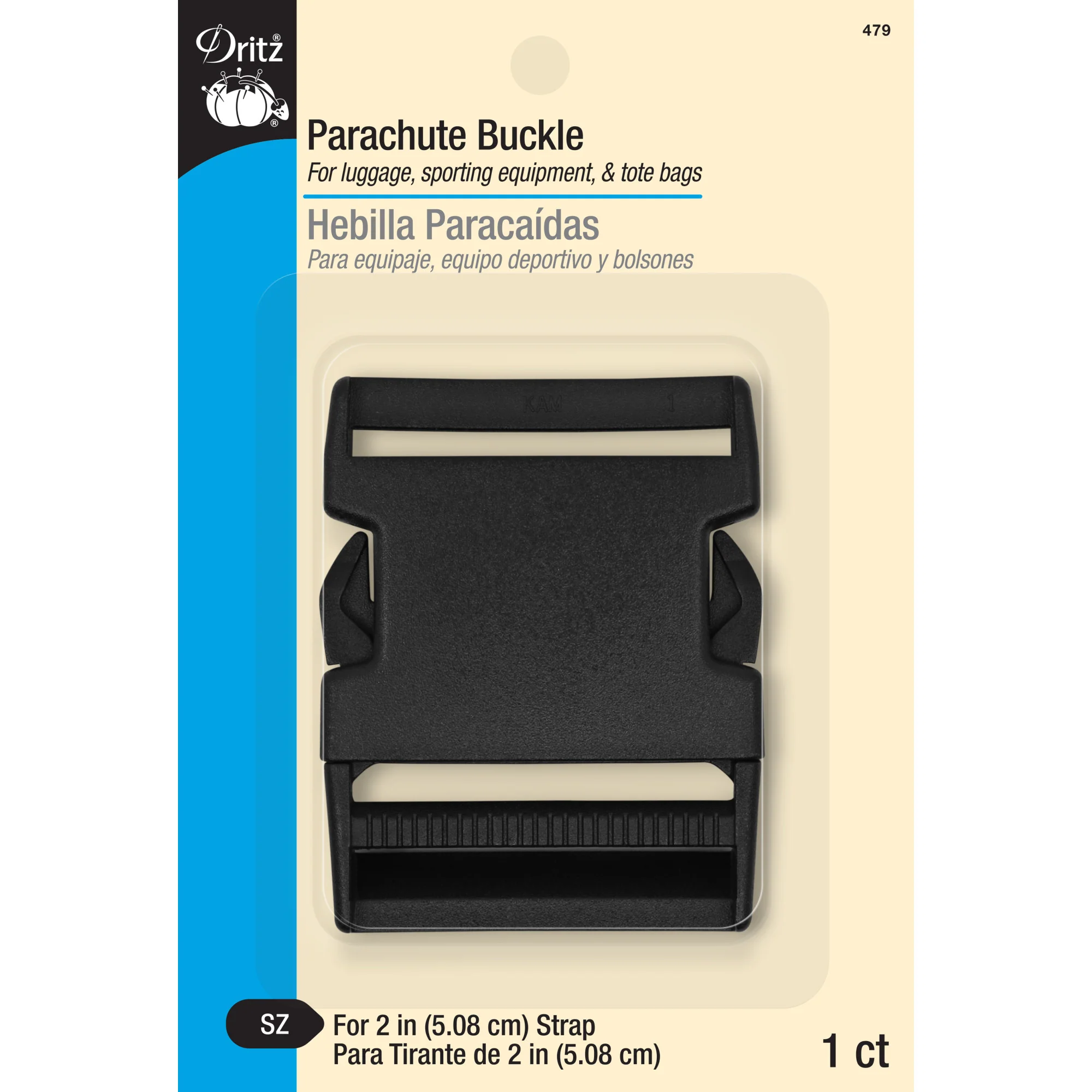 2" Parachute Buckle, Black