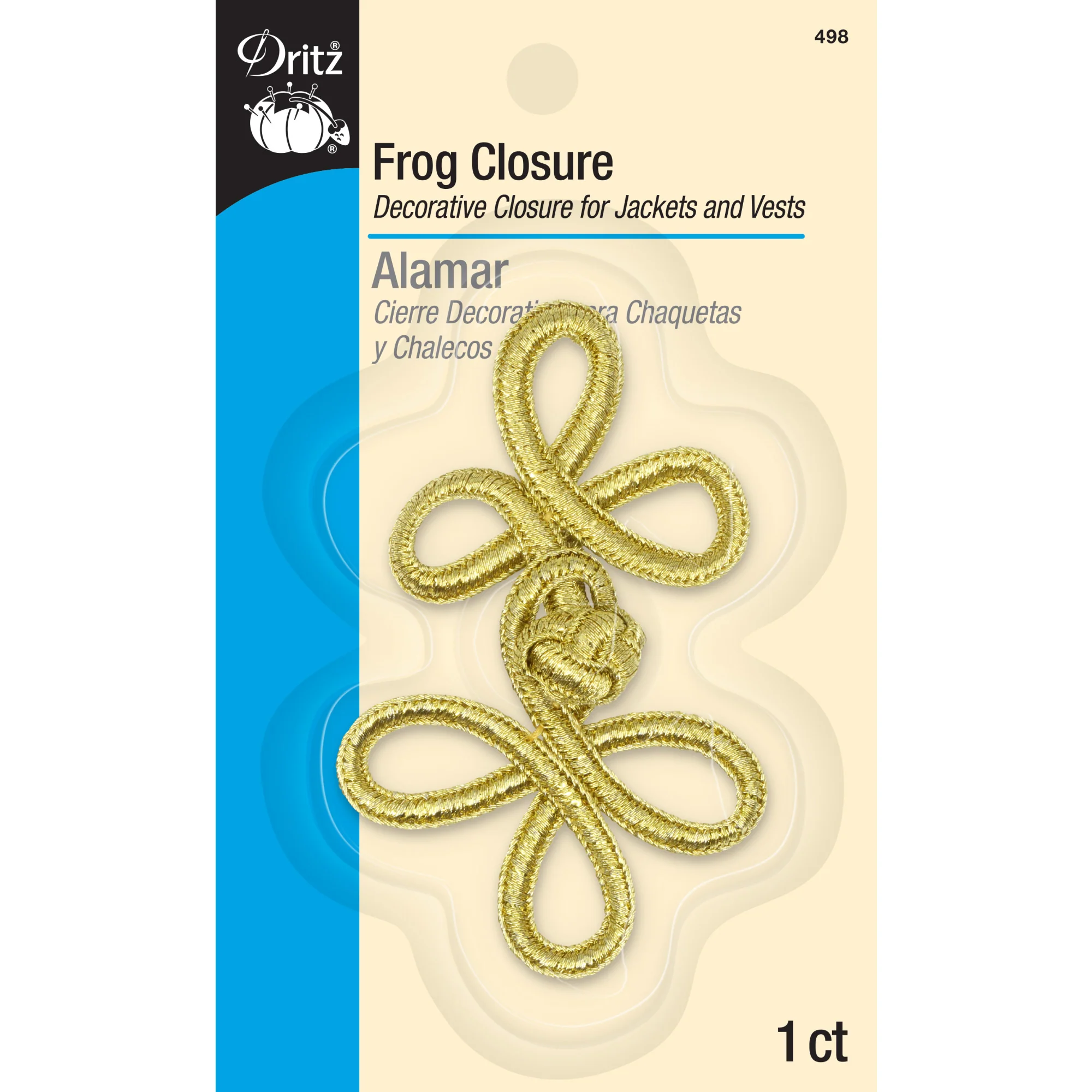 3" Frog Closure Set, Gold