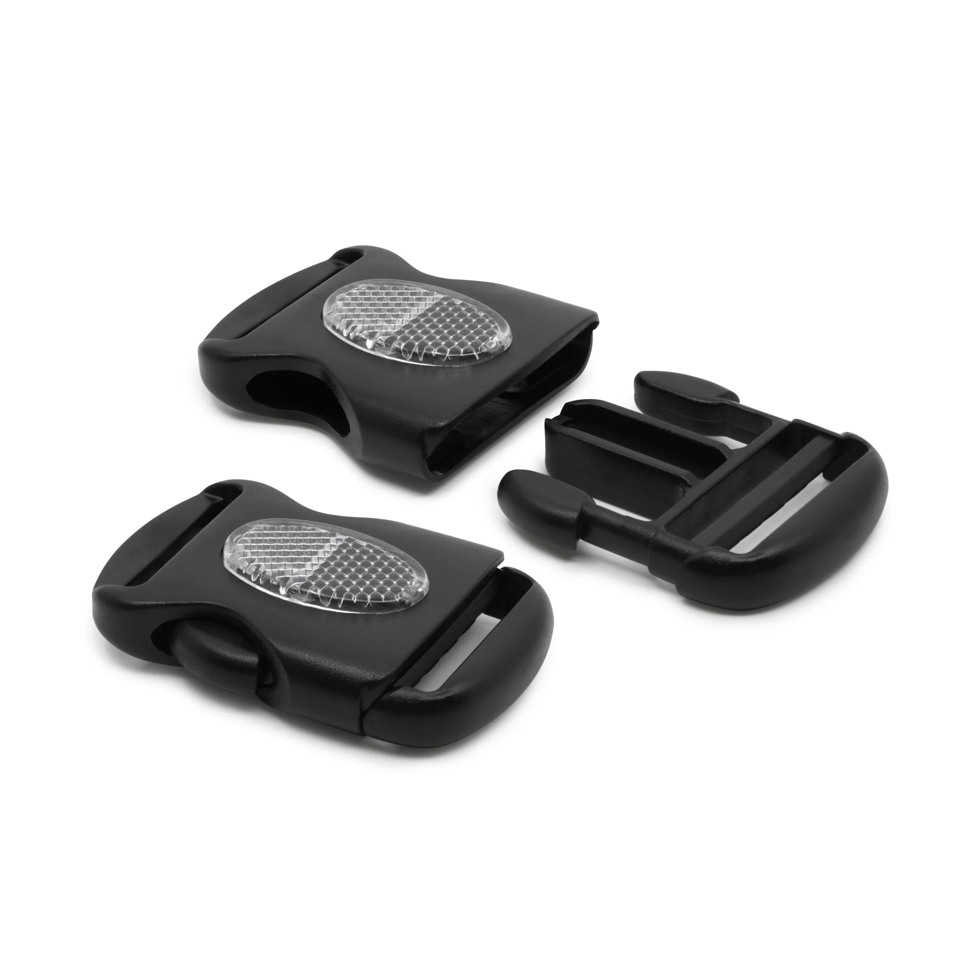 1-1/2" Parachute Buckle with Reflective Center, Black - Image 3