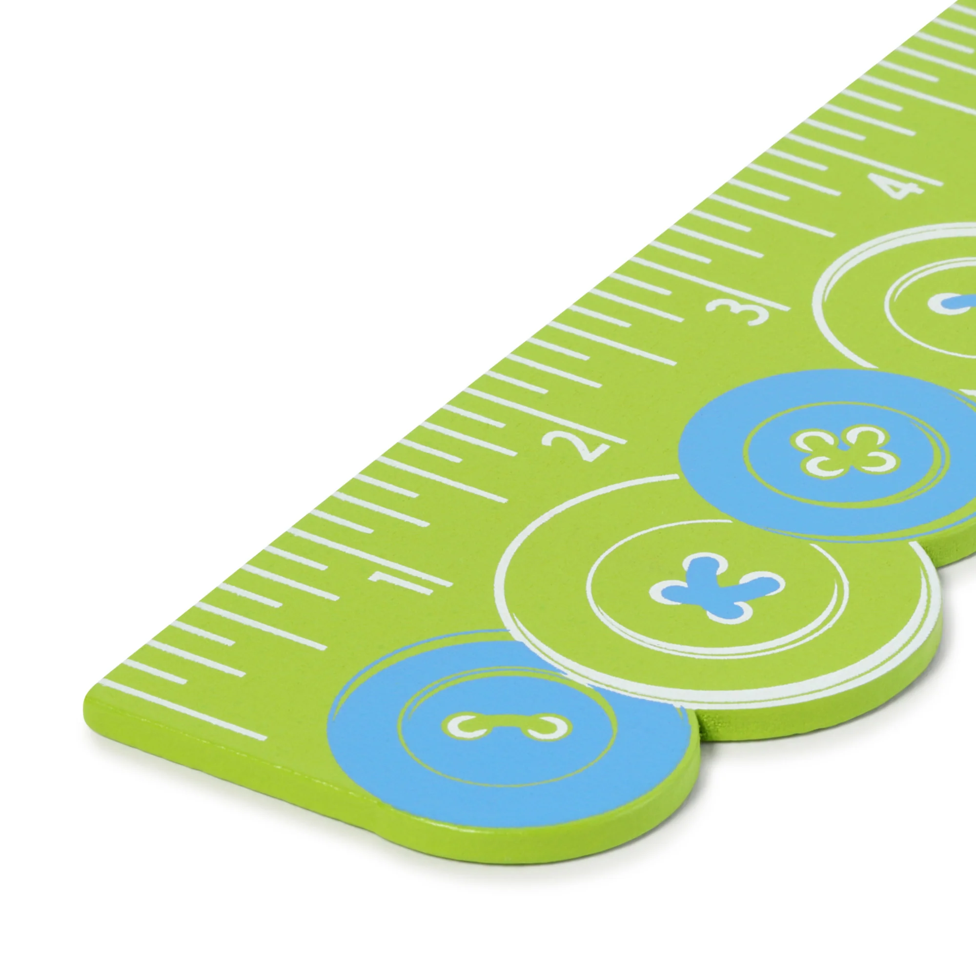 6" Wooden Ruler, Buttons - Image 3