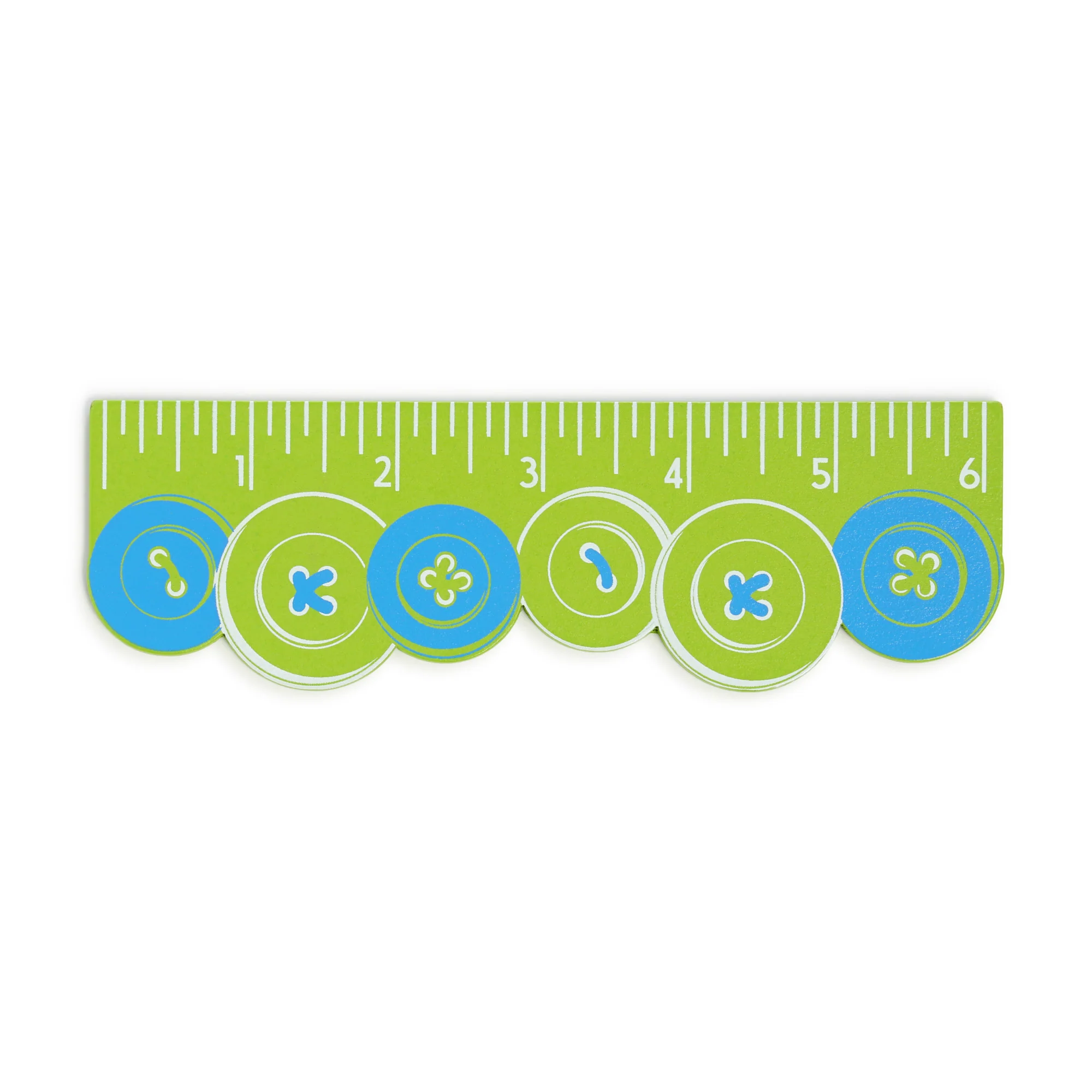 6" Wooden Ruler, Buttons - Image 4