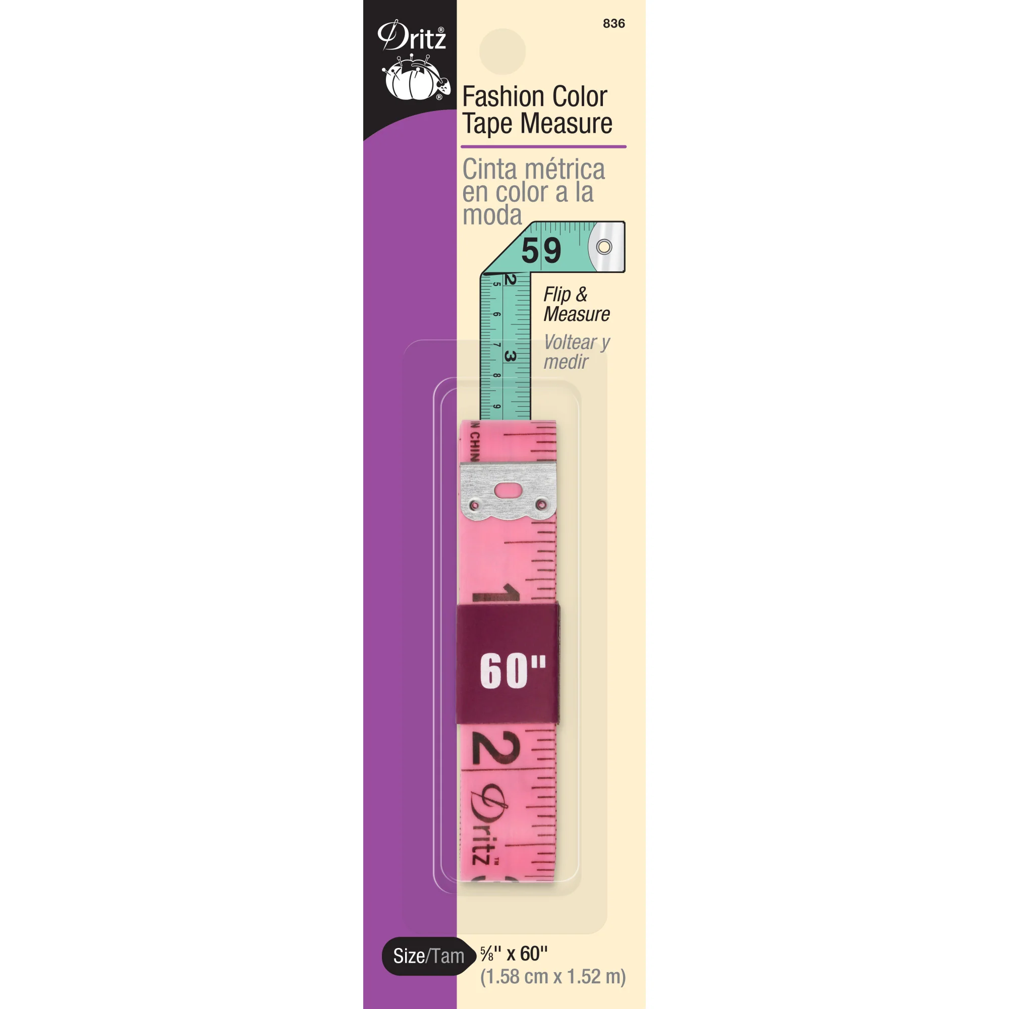 60" Fashion Color Tape Measure, Assorted Colors - Image 2