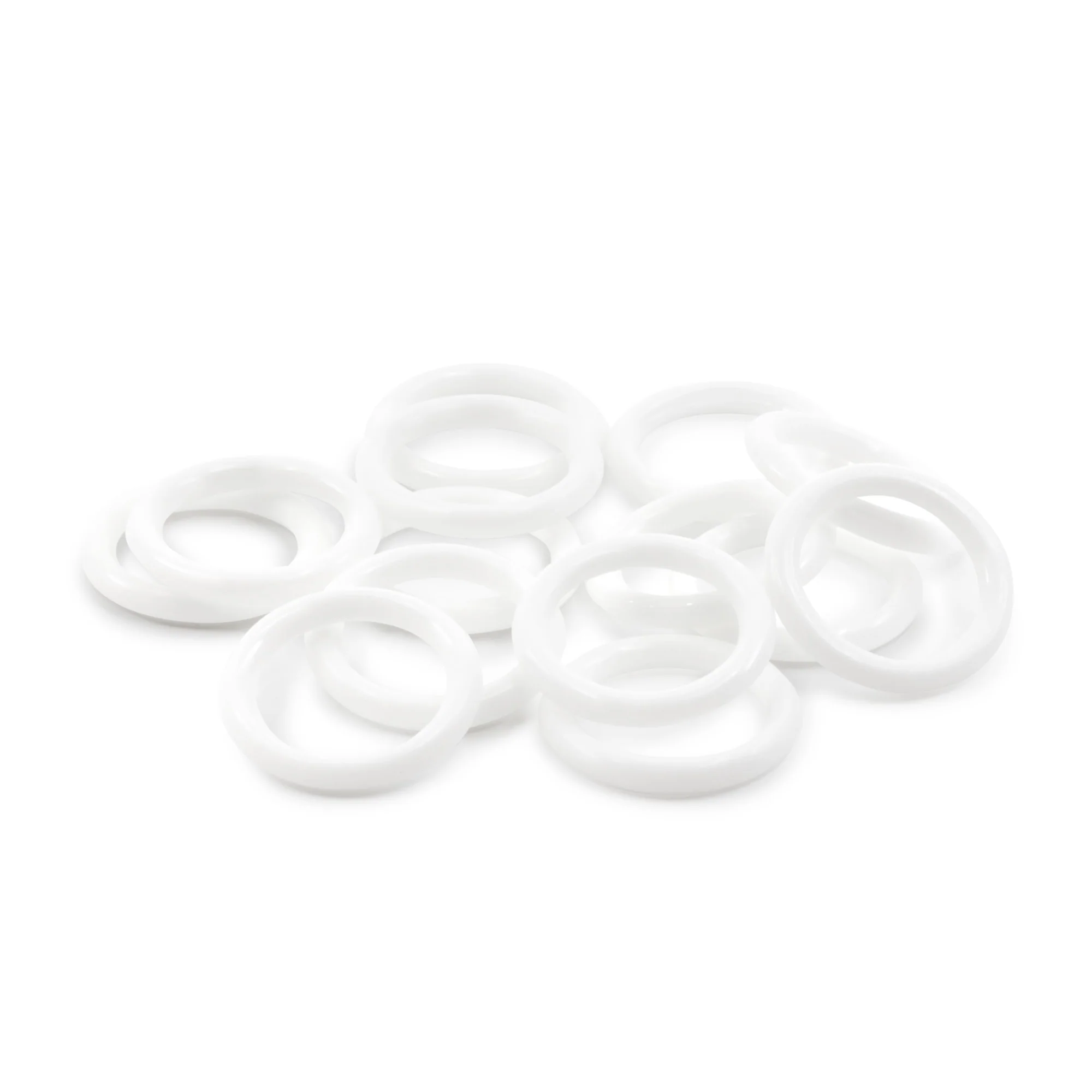 1" Plastic Rings, White, 14 pc - Image 3